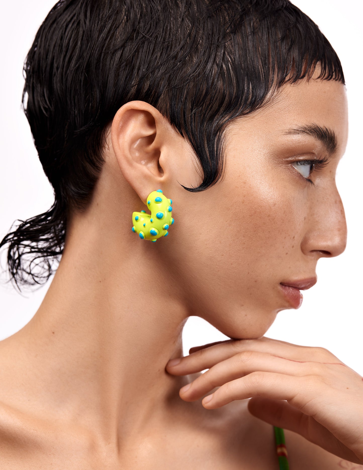 Yellow neon rave earrings