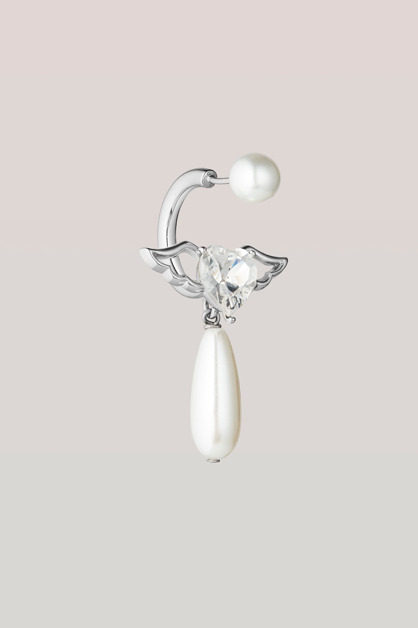 Flying heart earring