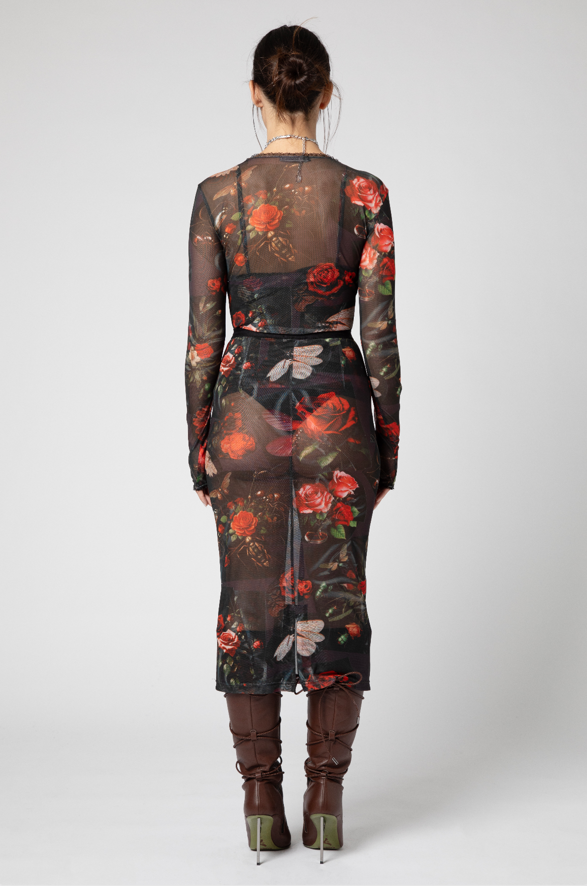 Longuette mesh ai roses