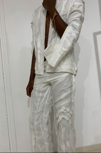 Textured linen shirt