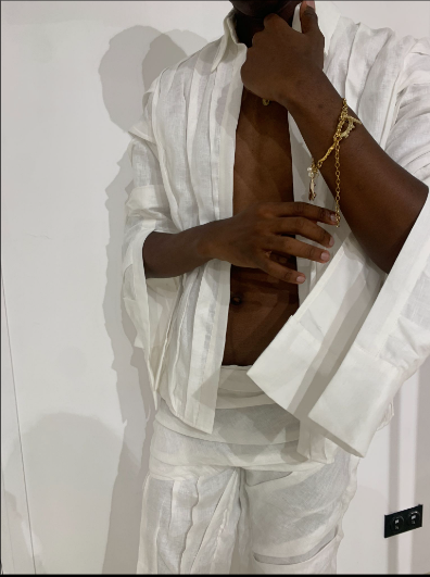 Textured linen shirt