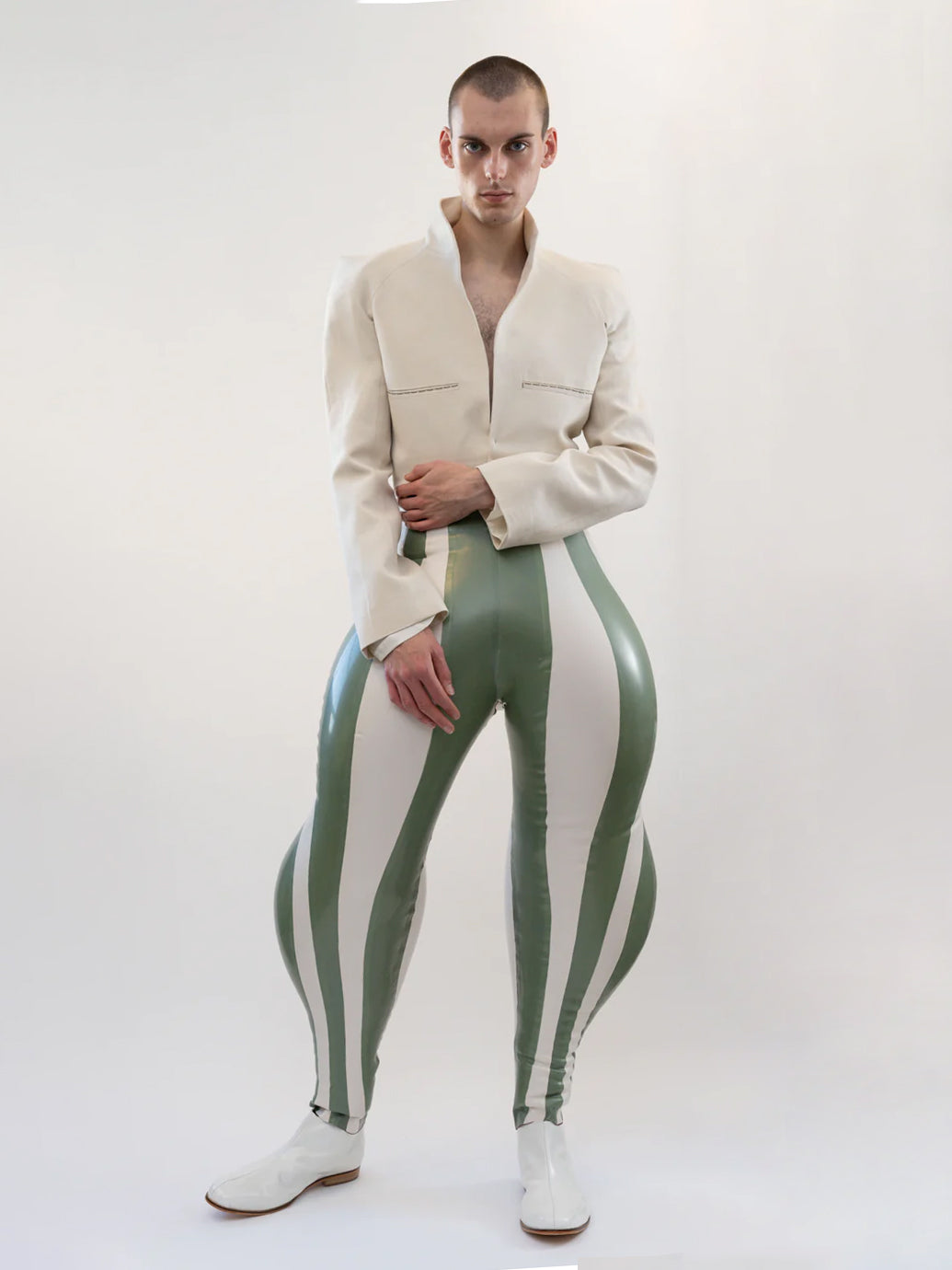 Striped swirl inflatable trouser