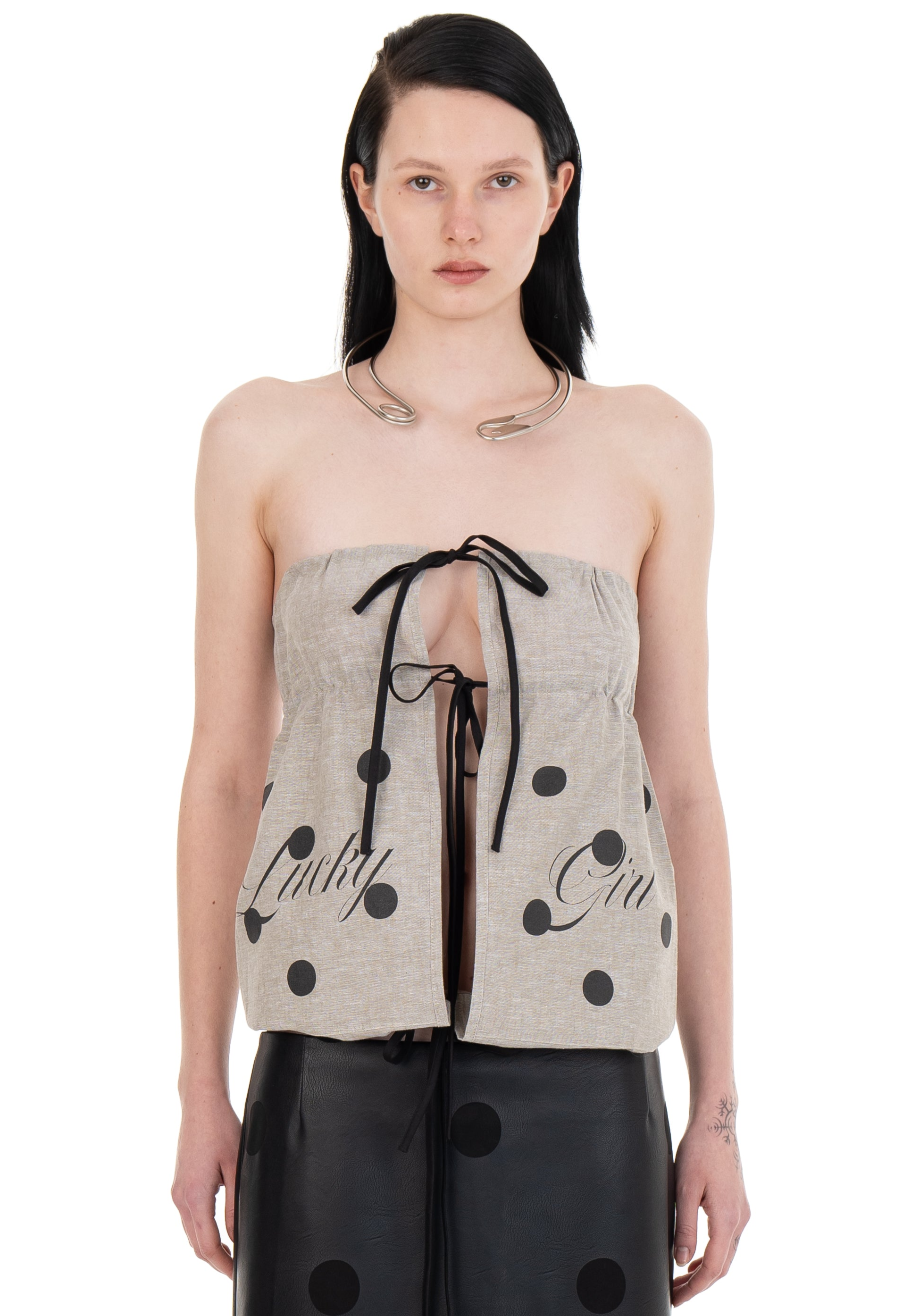 Lucky girl linen top