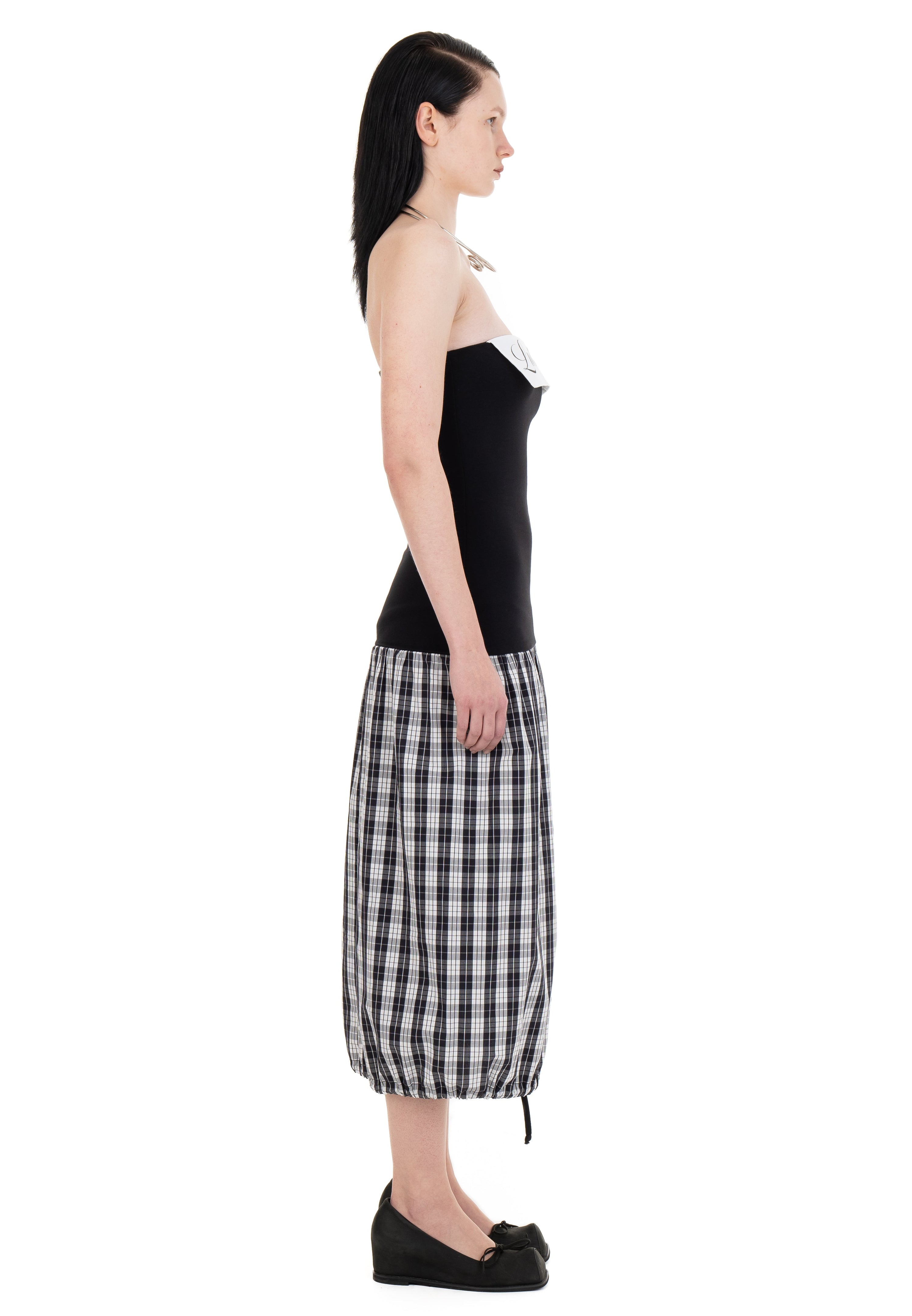 Lucky girl tube dress black/checkered