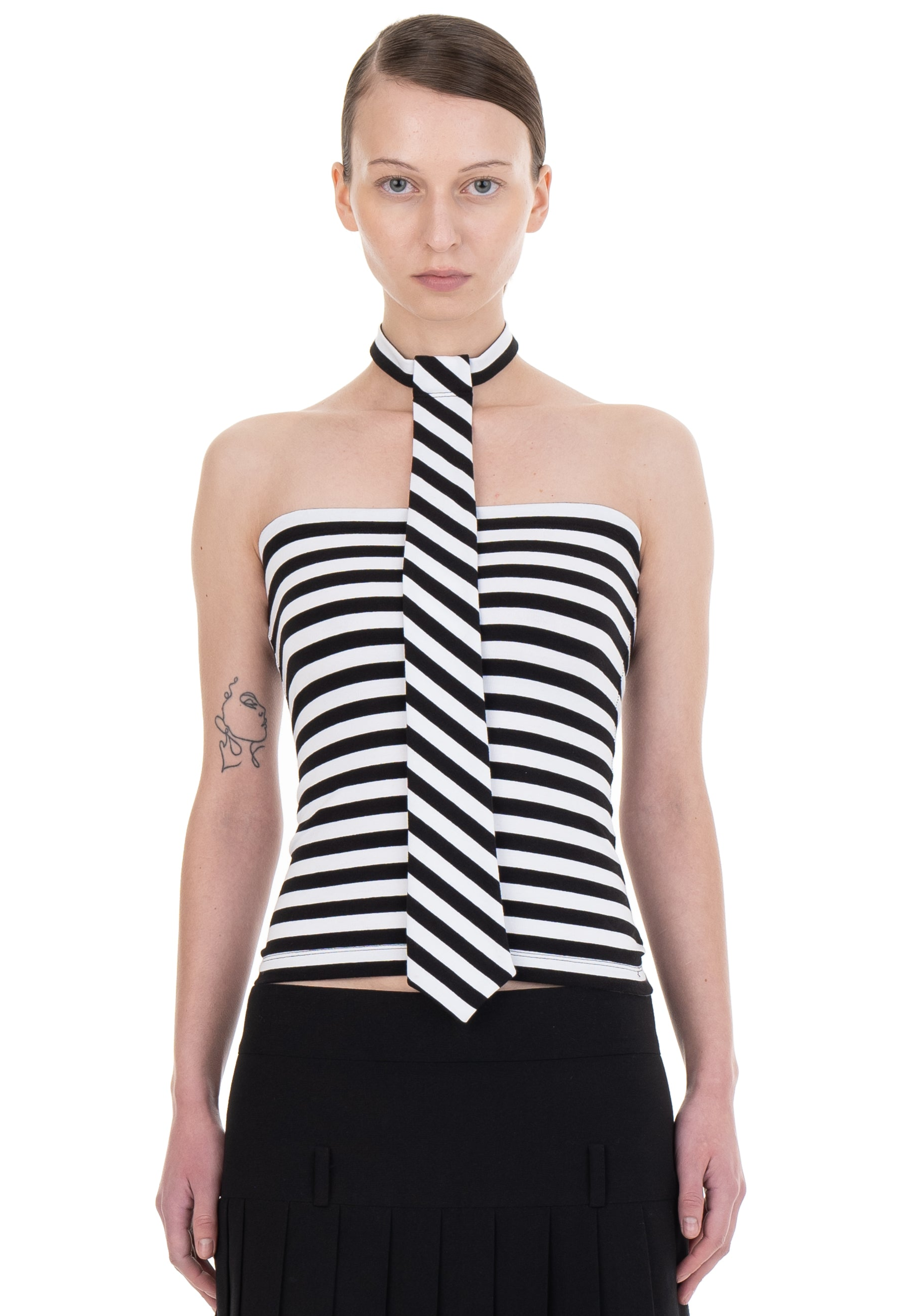 Necktie tube top striped