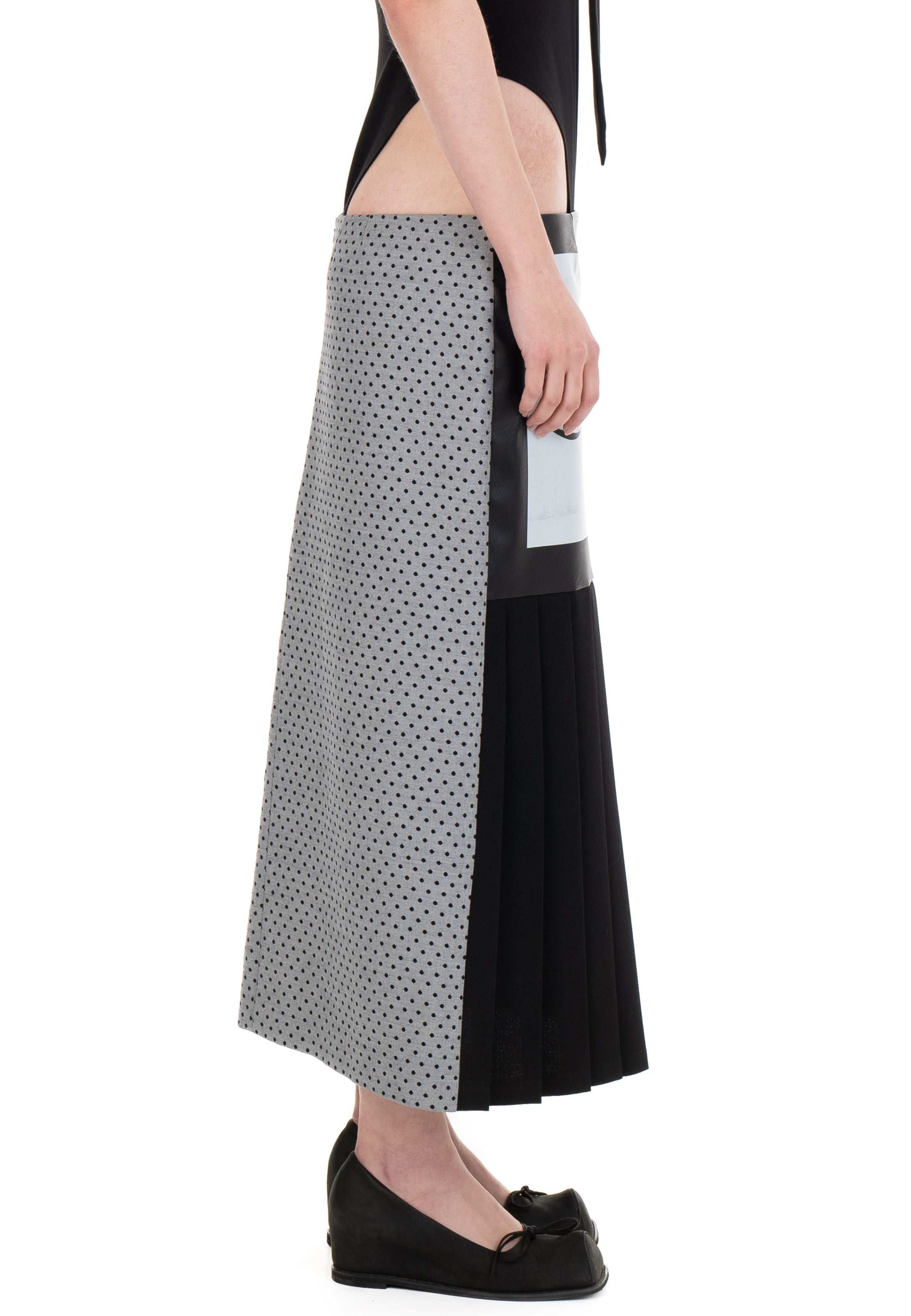 Lucky girl pleated long skirt