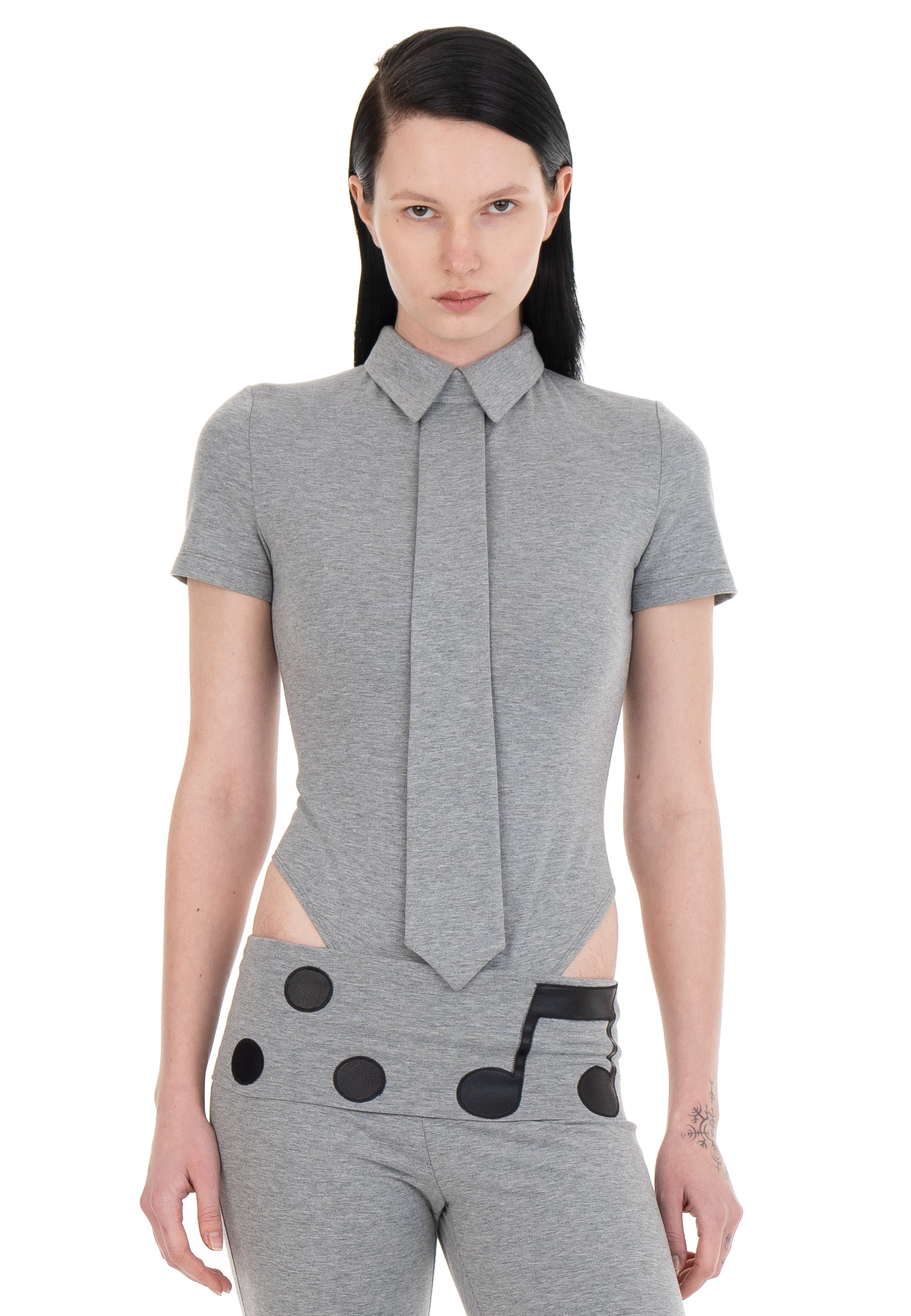 Necktie polo grey