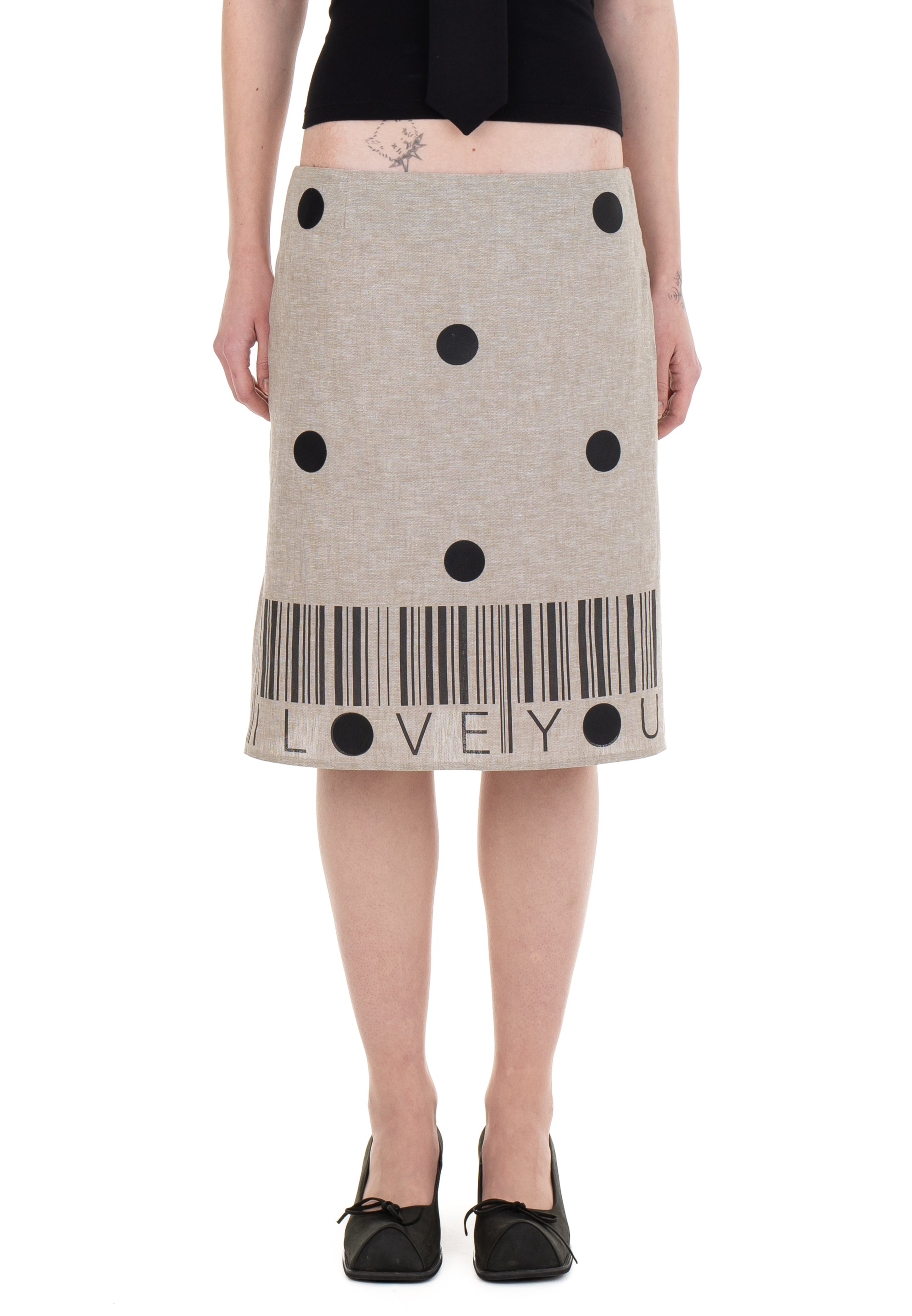I love you linen midi skirt
