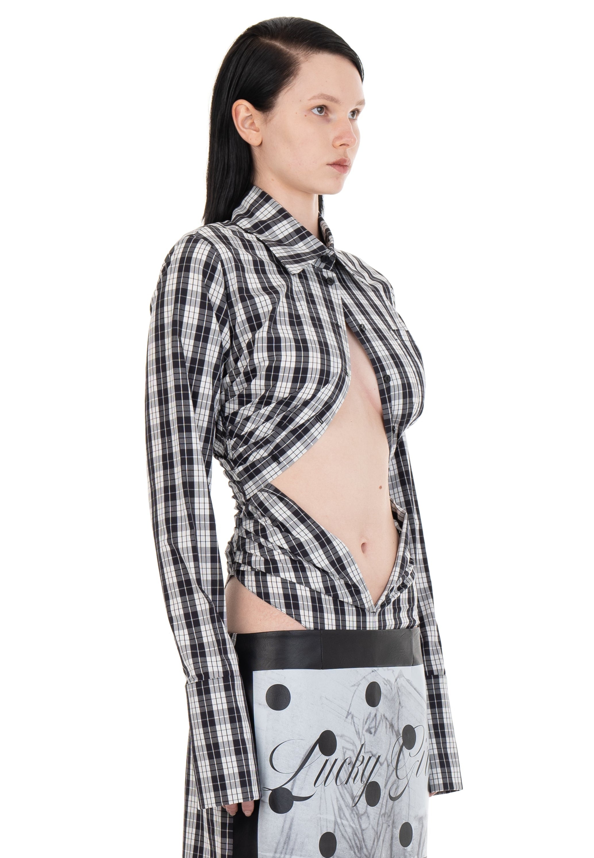 Draped shirt checkered