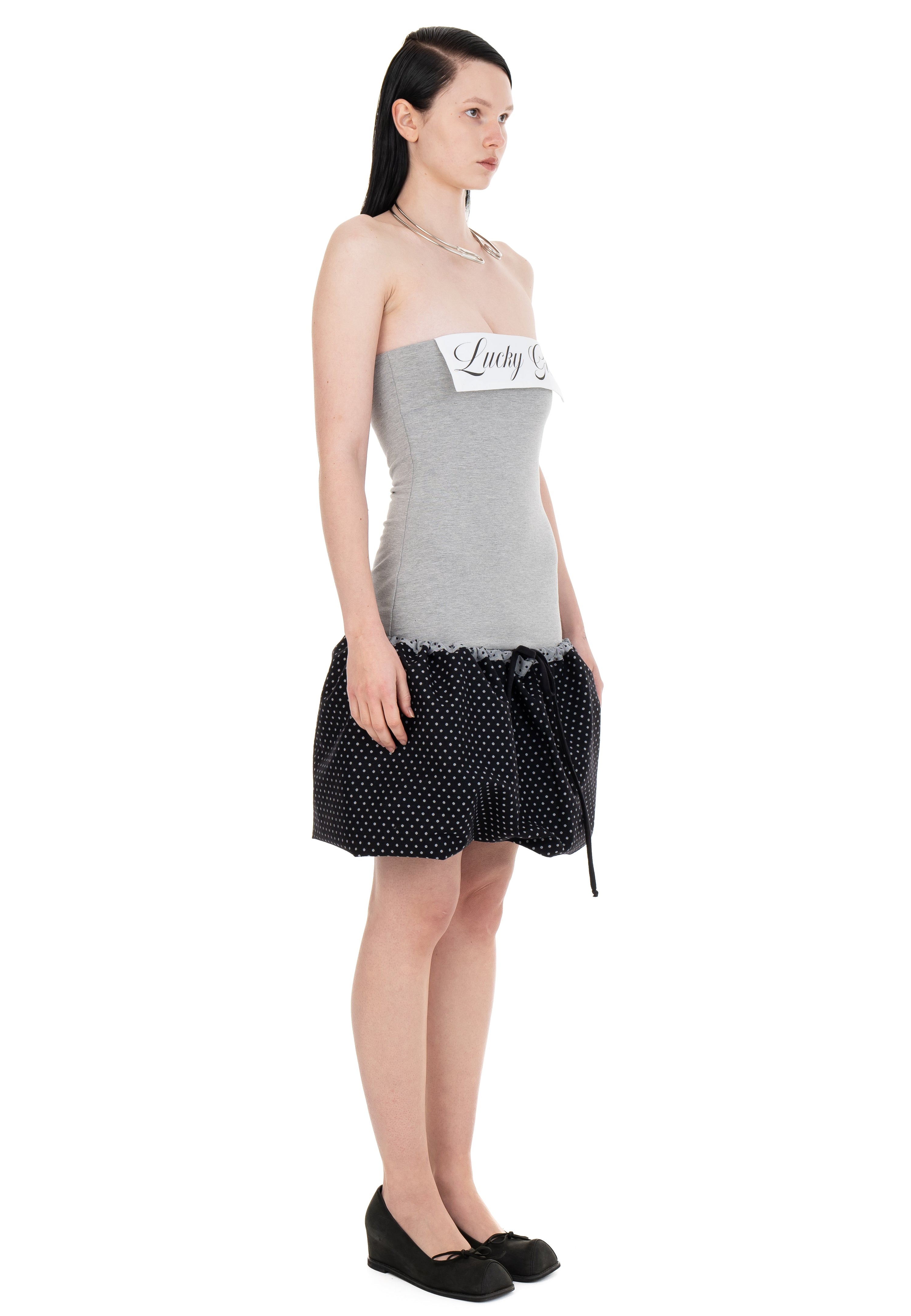 Lucky girl tube dress grey