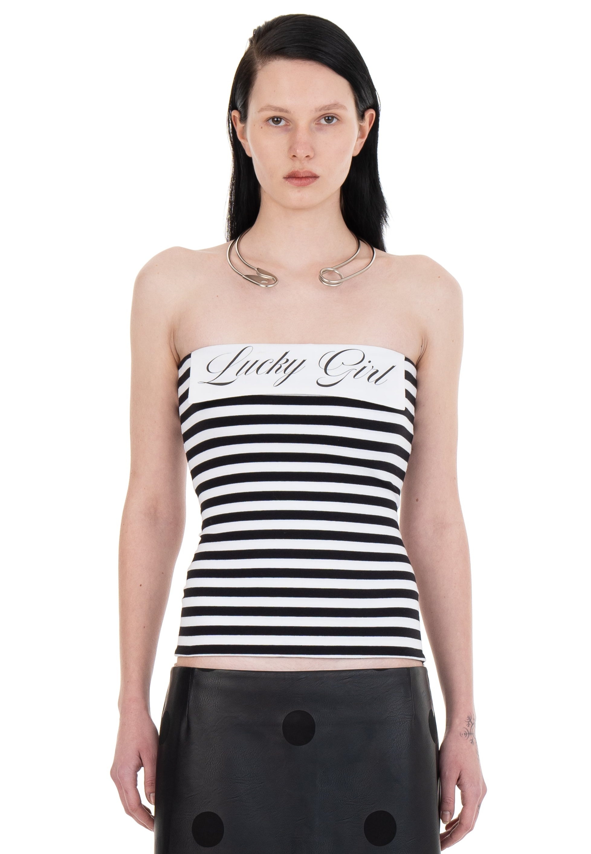 Lucky girl tube top striped