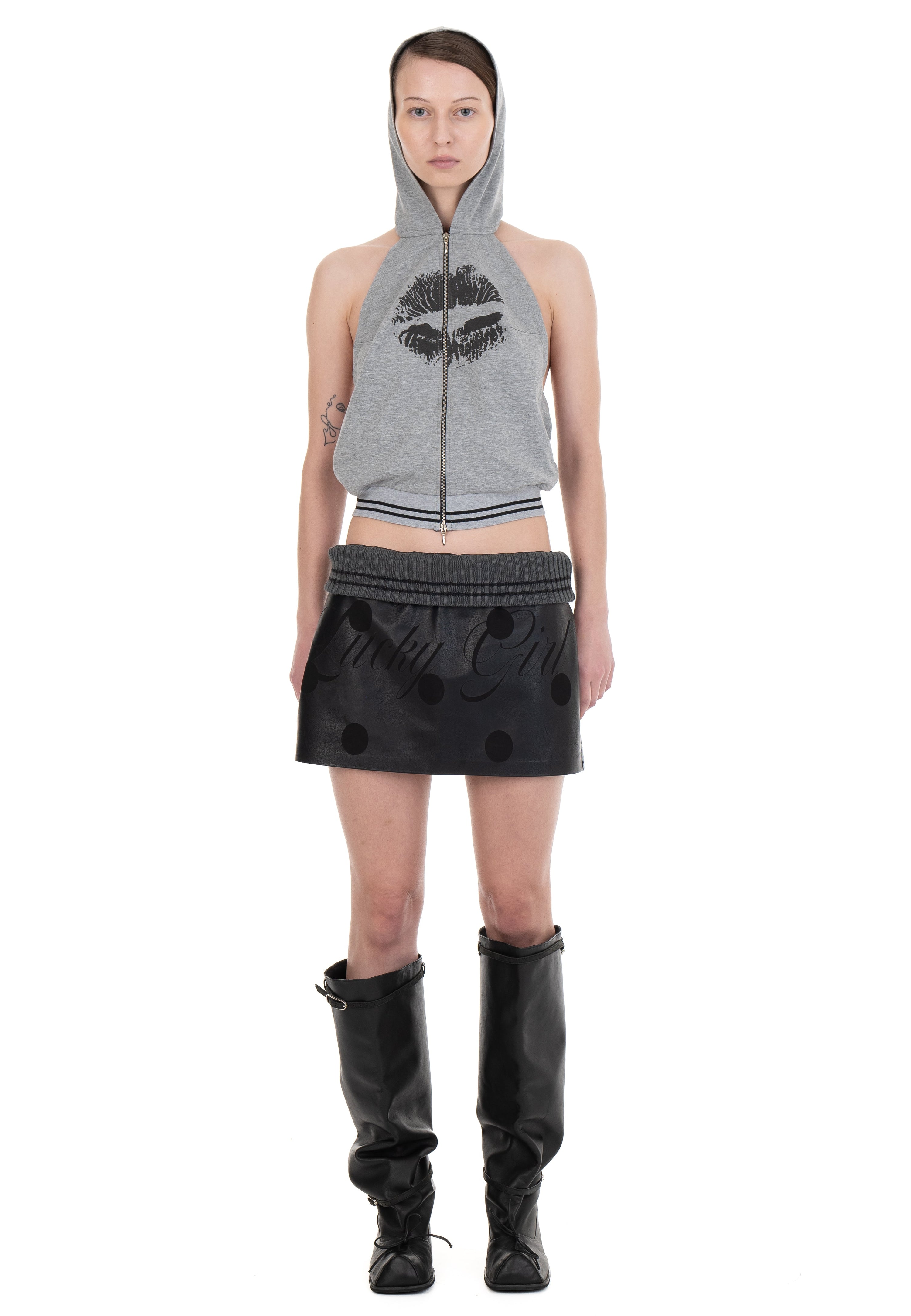Lucky girl leather mini skirt