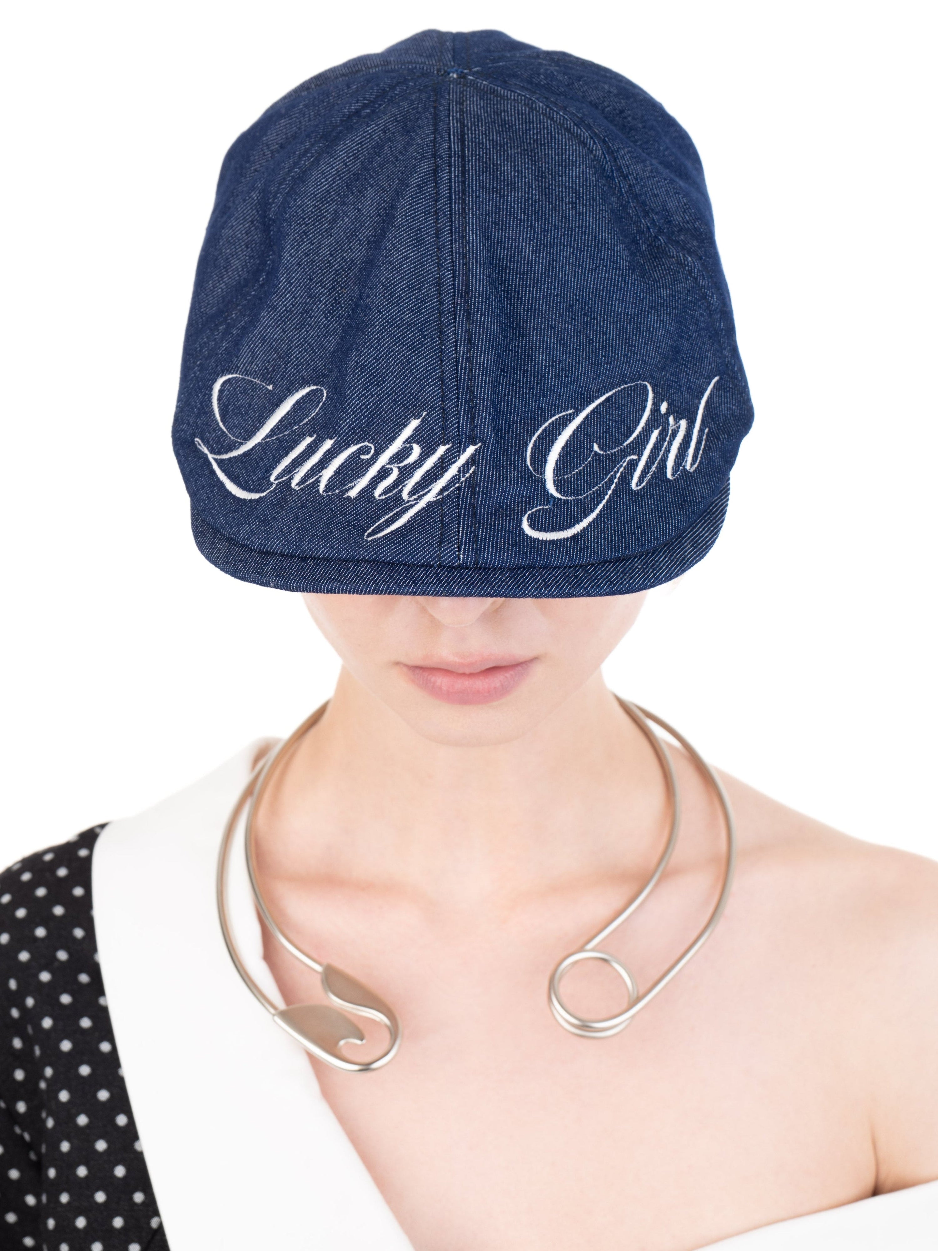 Lucky girl denim cap