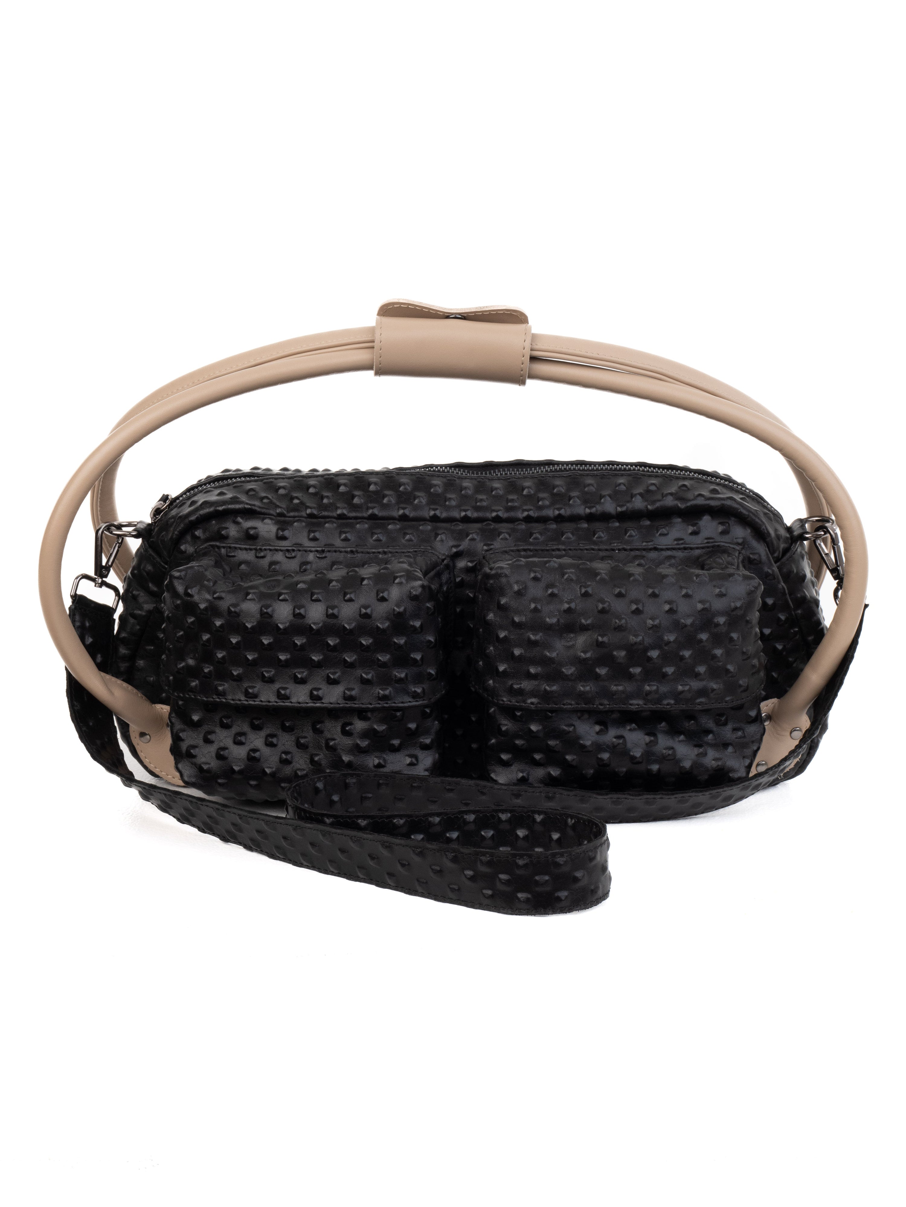 Fava leather bag embossed