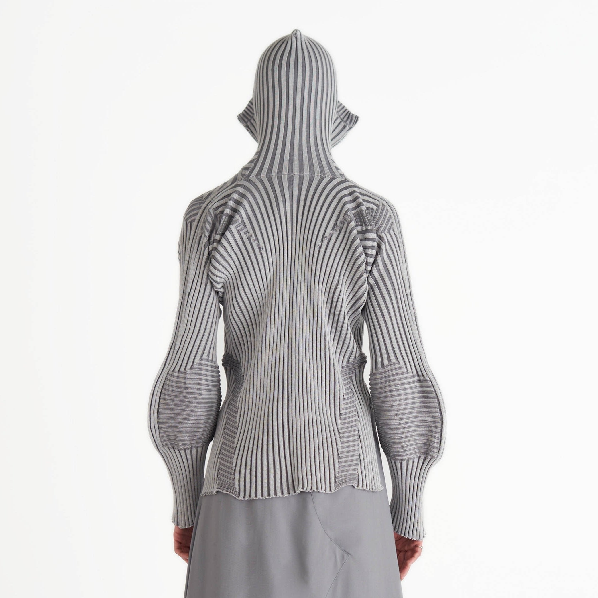 Healer knit zip jacket silver