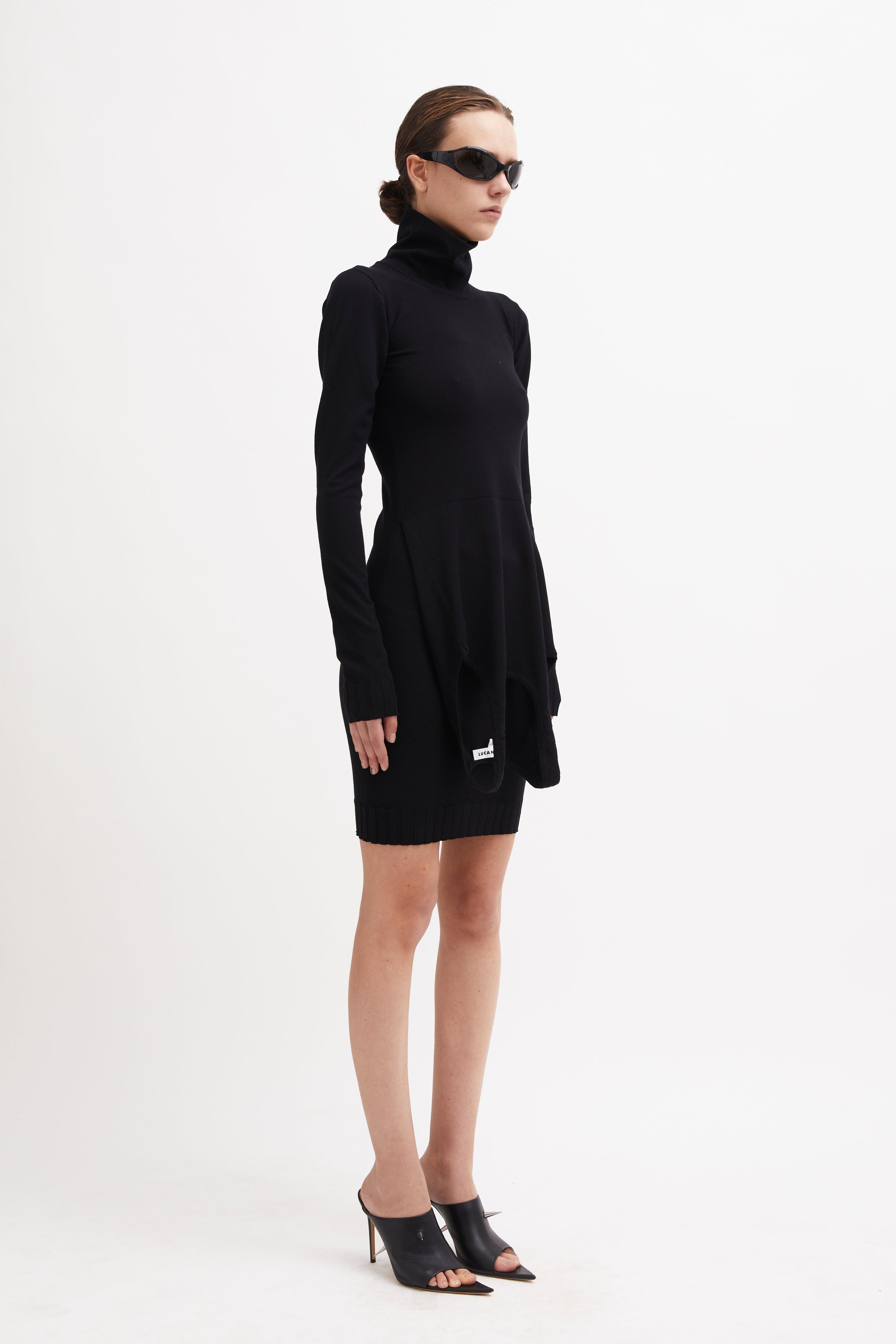 Nasdaq knit dress black