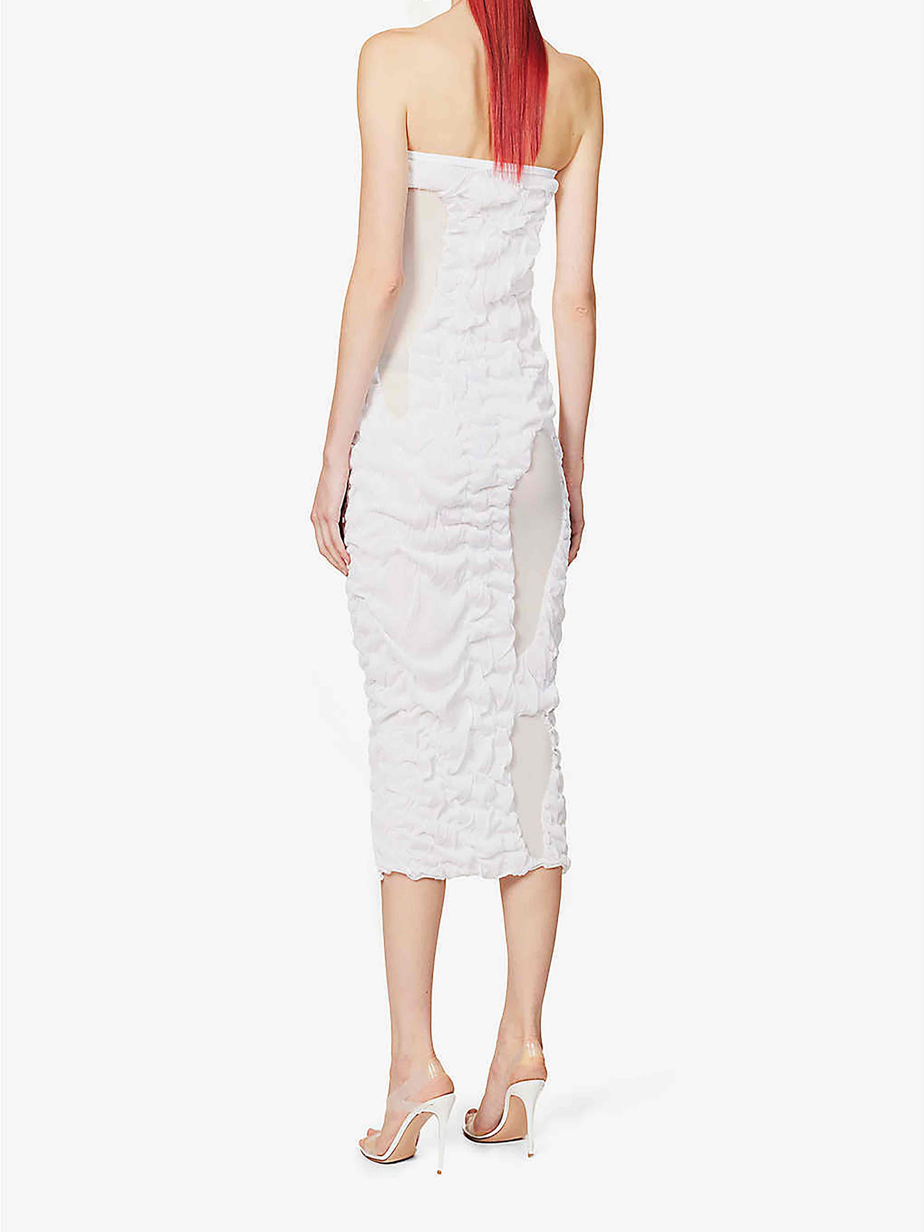 Wetlook knit midi dress