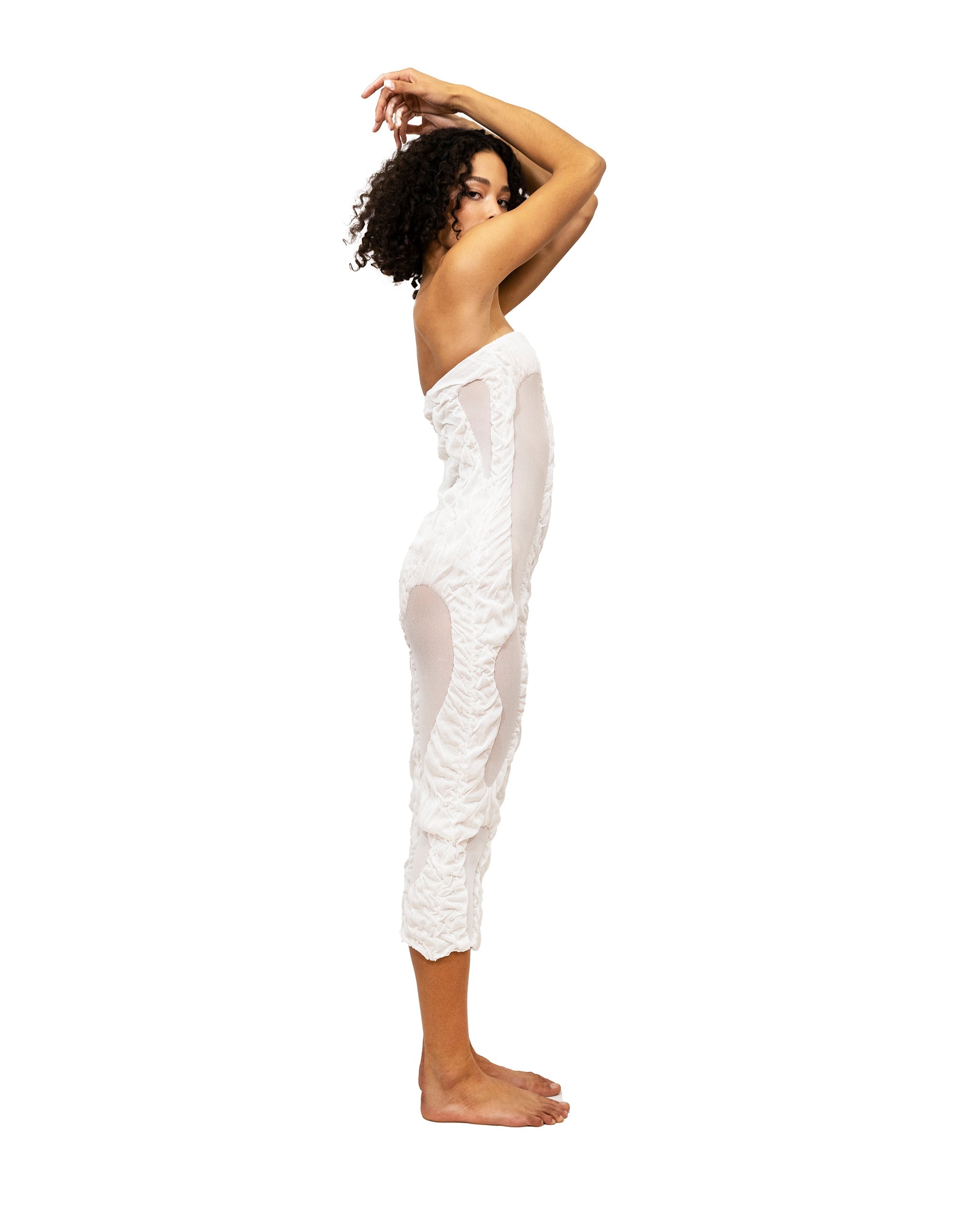 Wetlook knit midi dress