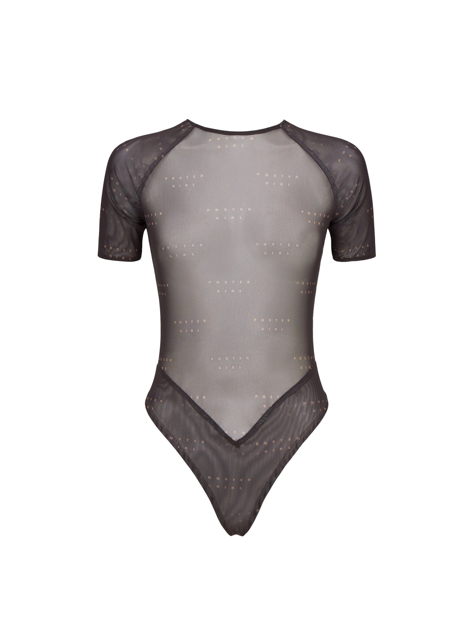 Xyla bodysuit black logo powermesh