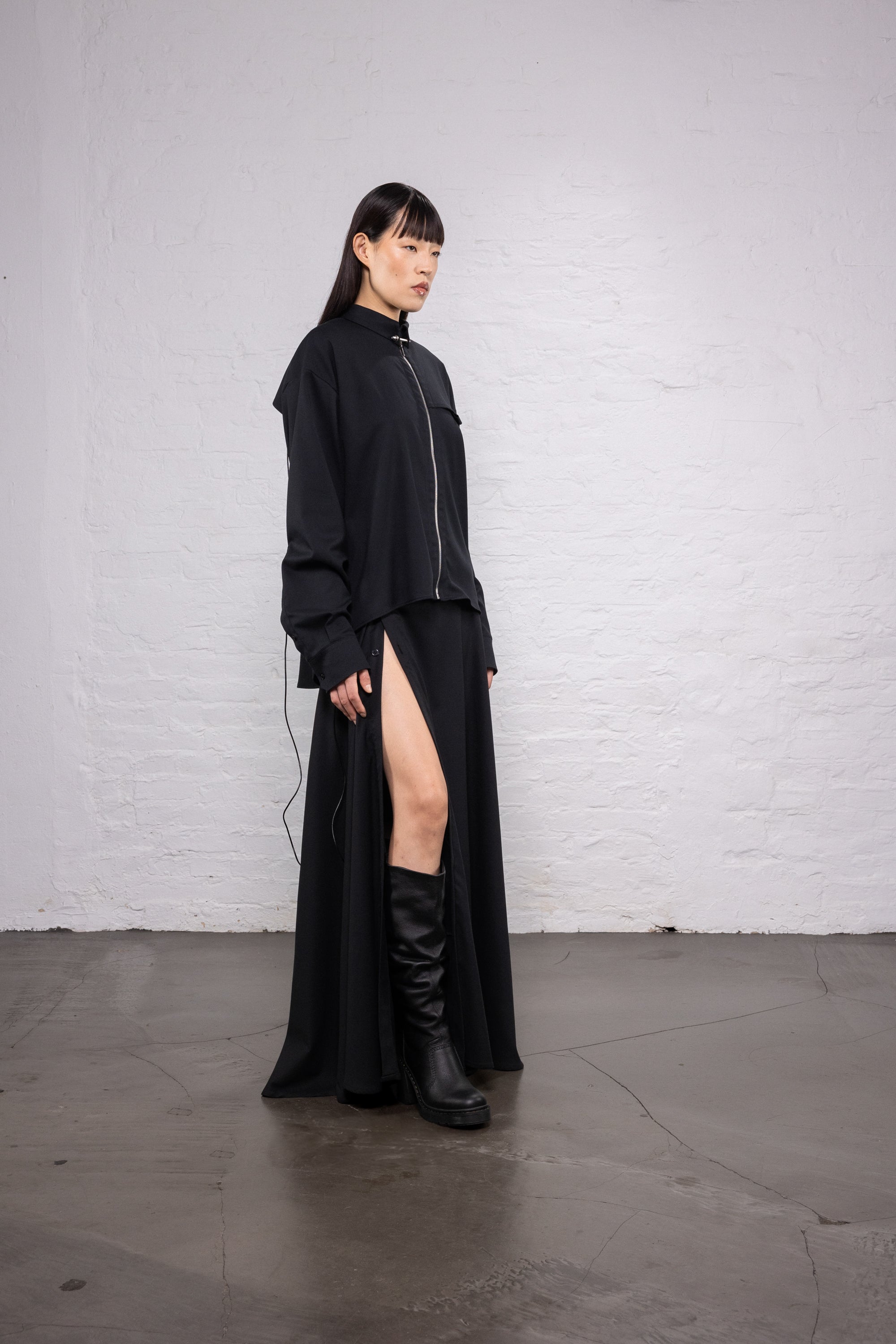 Zip shirt black