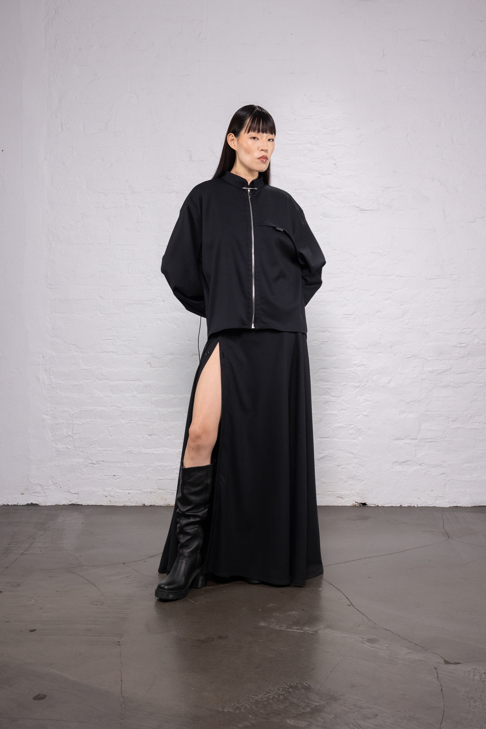 Zip shirt black