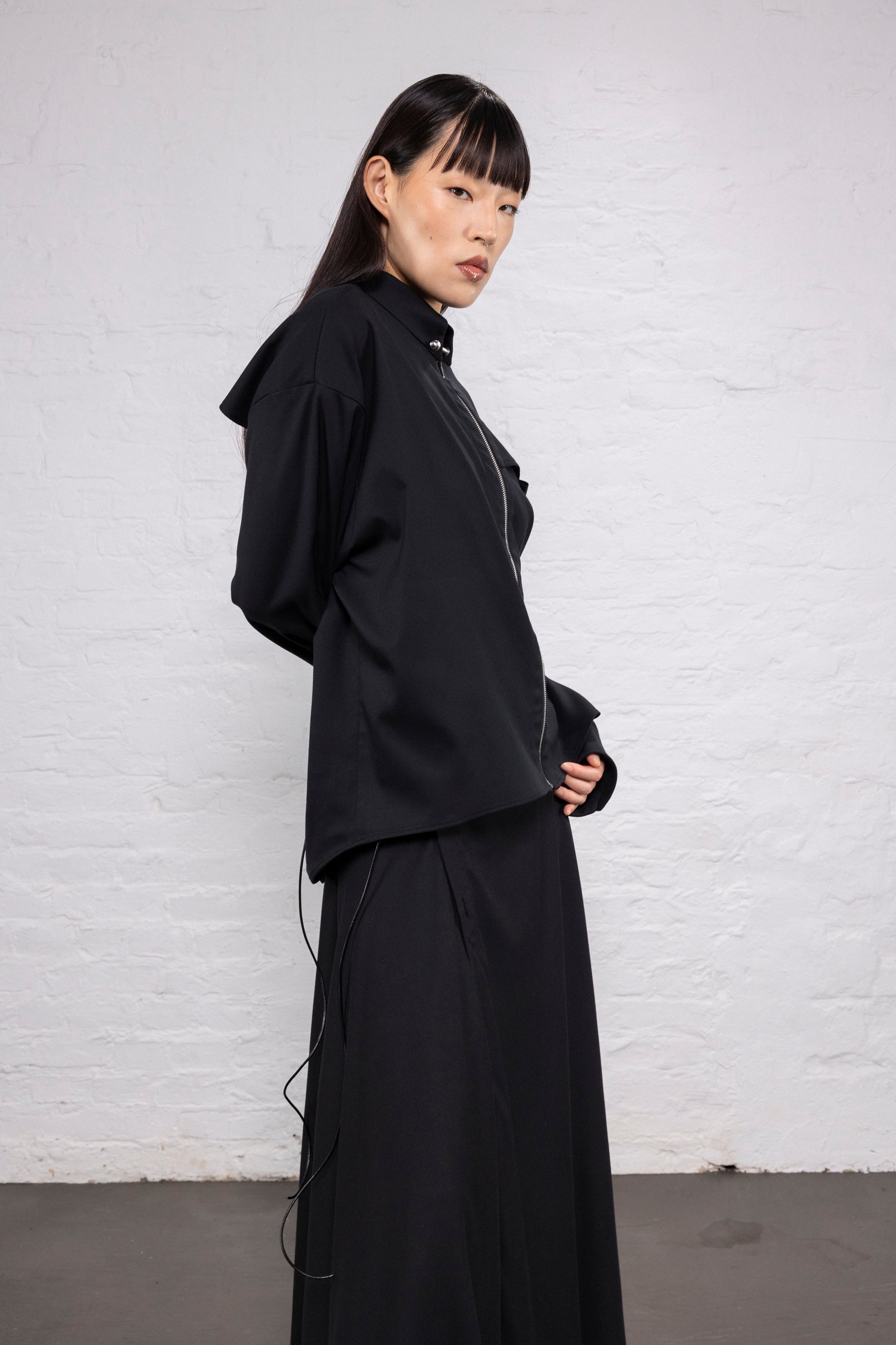 Zip shirt black