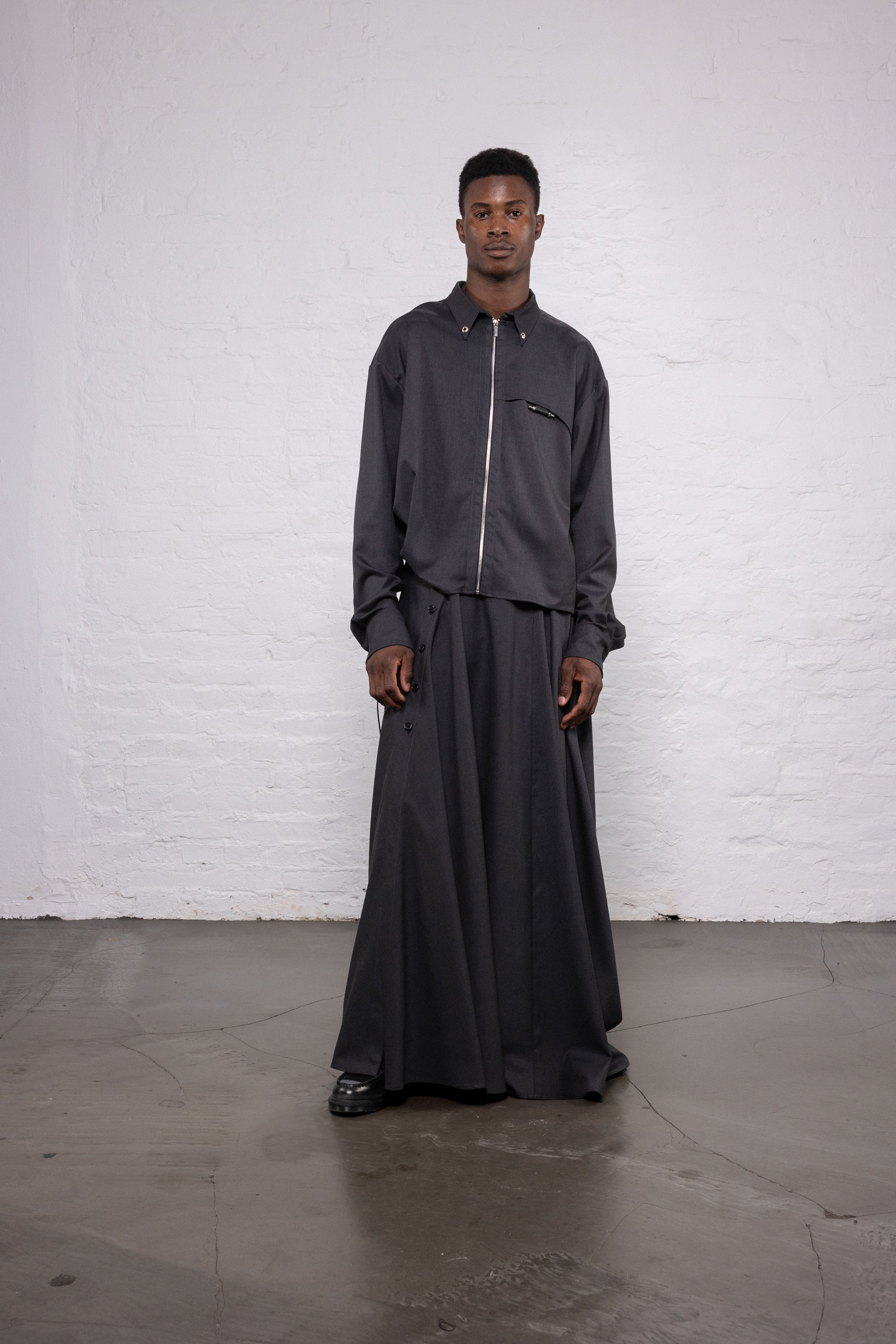 Zip shirt grey