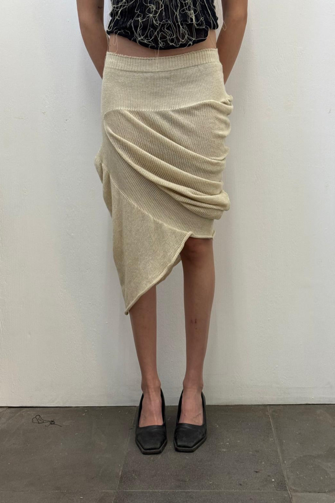 Zig-zag midi skirt (sand)
