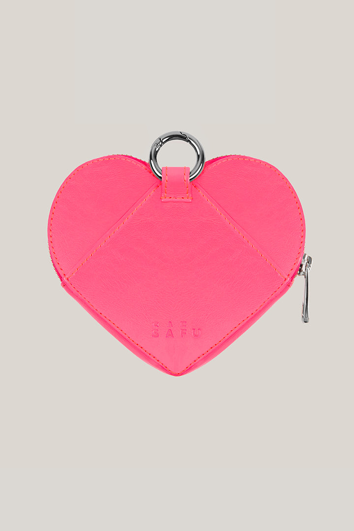 Amor neck wallet neon pink