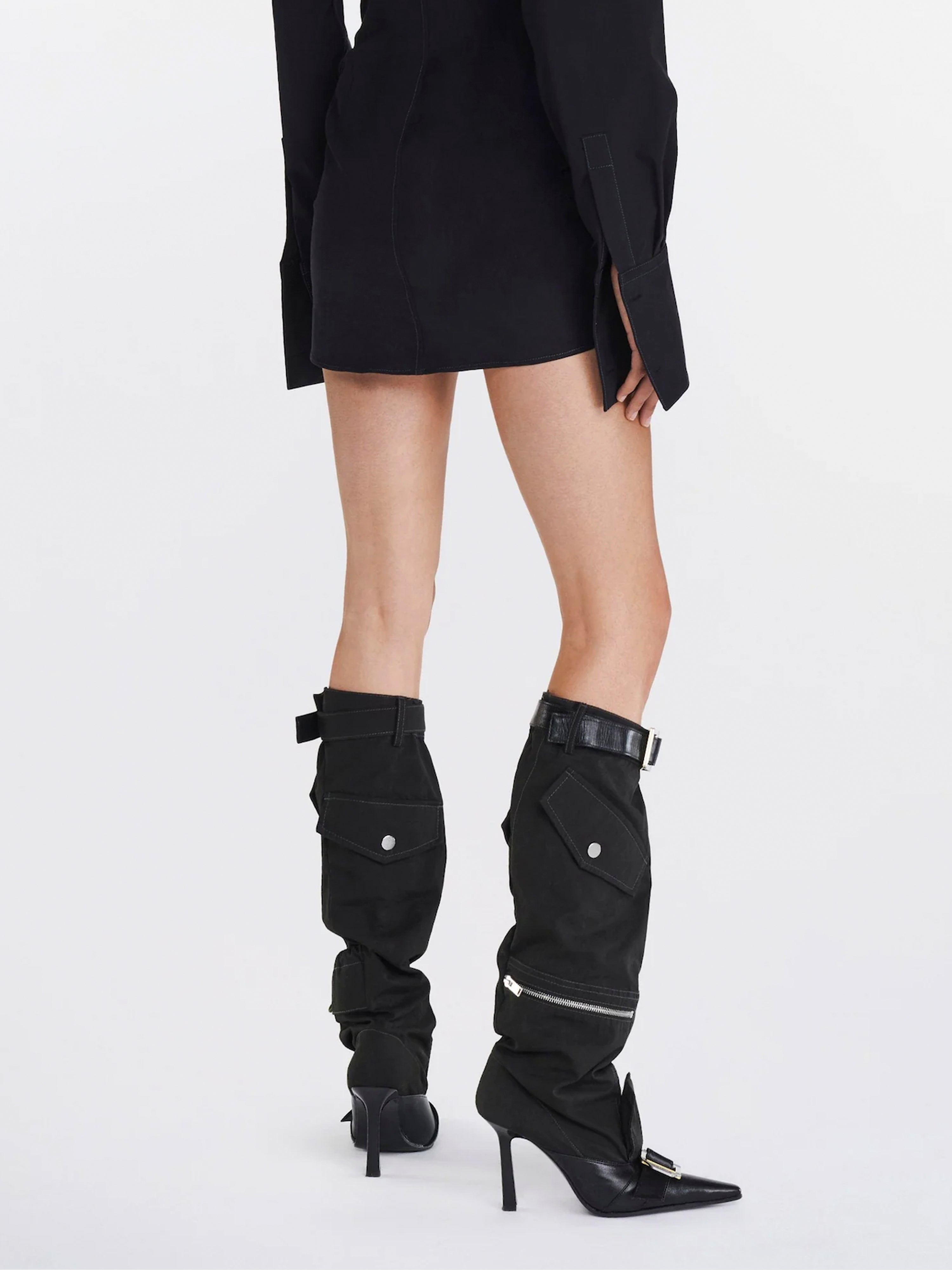 Dion lee x ancuța sarca upcycled trouser boots/ black