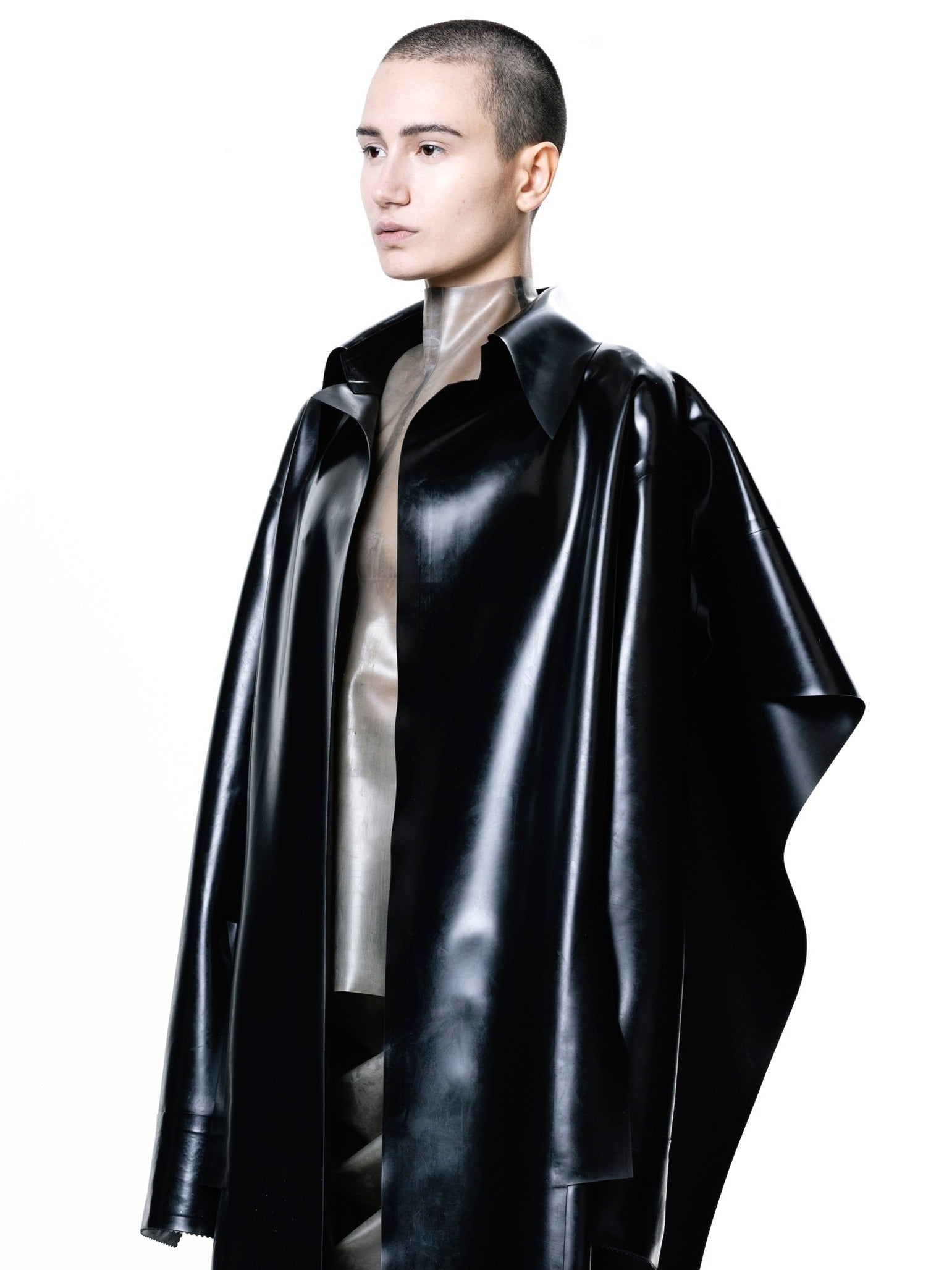 Latex cape coat