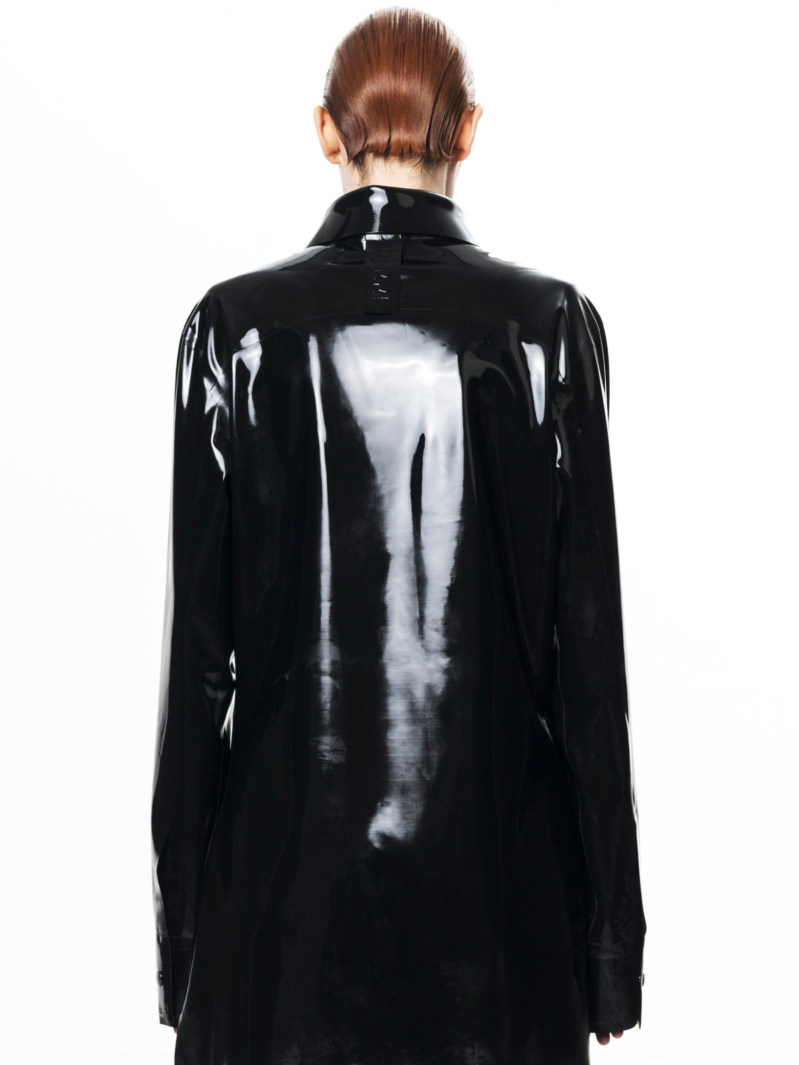 Signature latex shirt - black