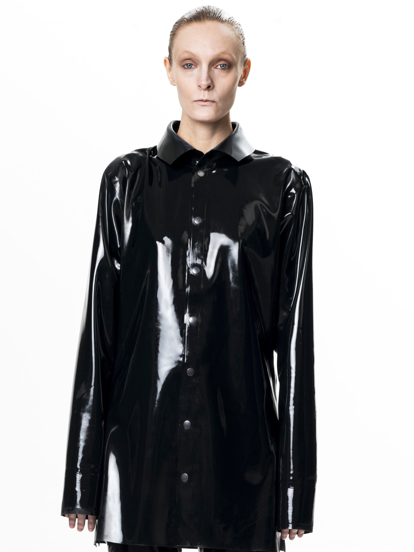 Signature latex shirt - black