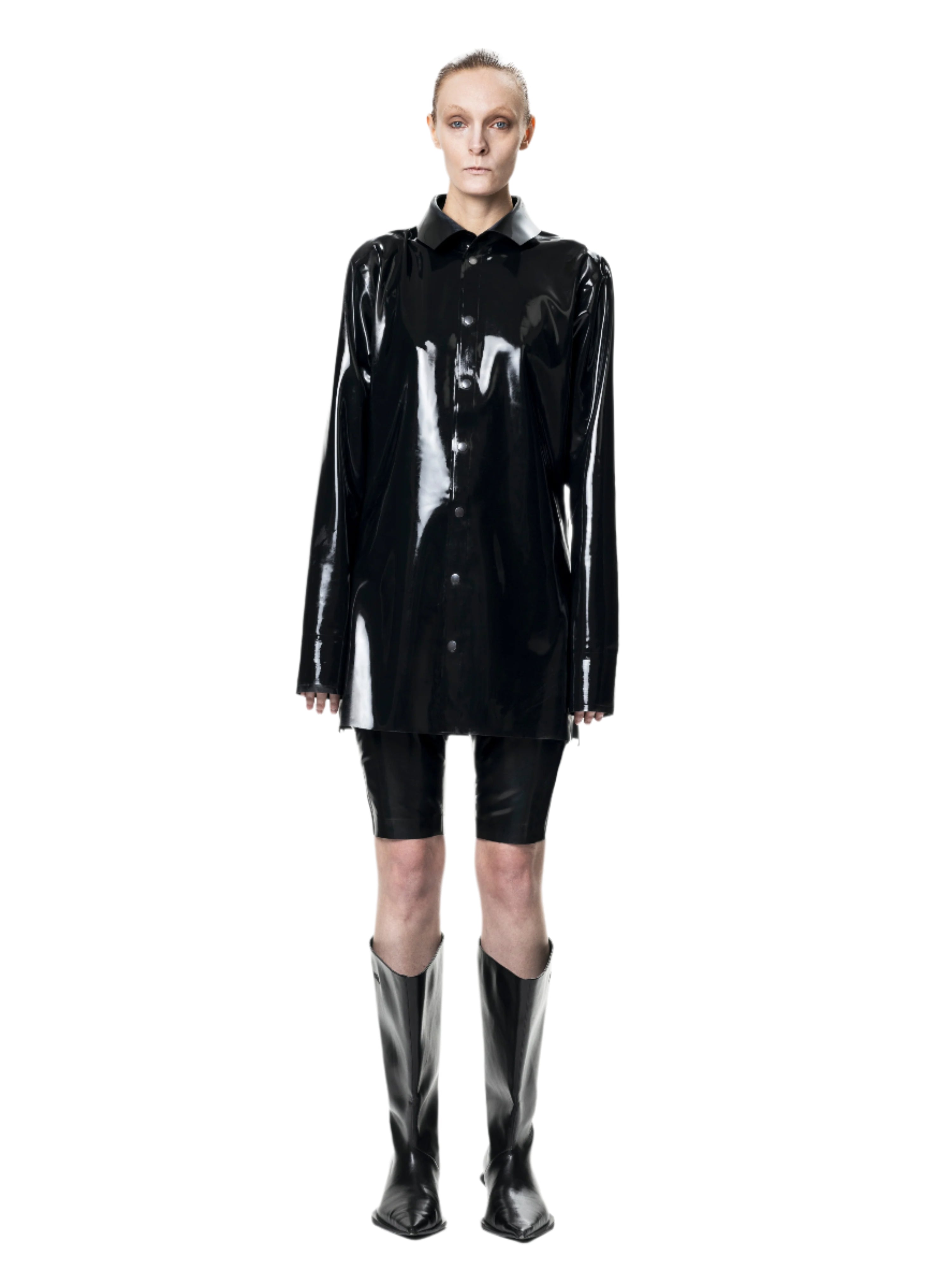 Signature latex shirt - black
