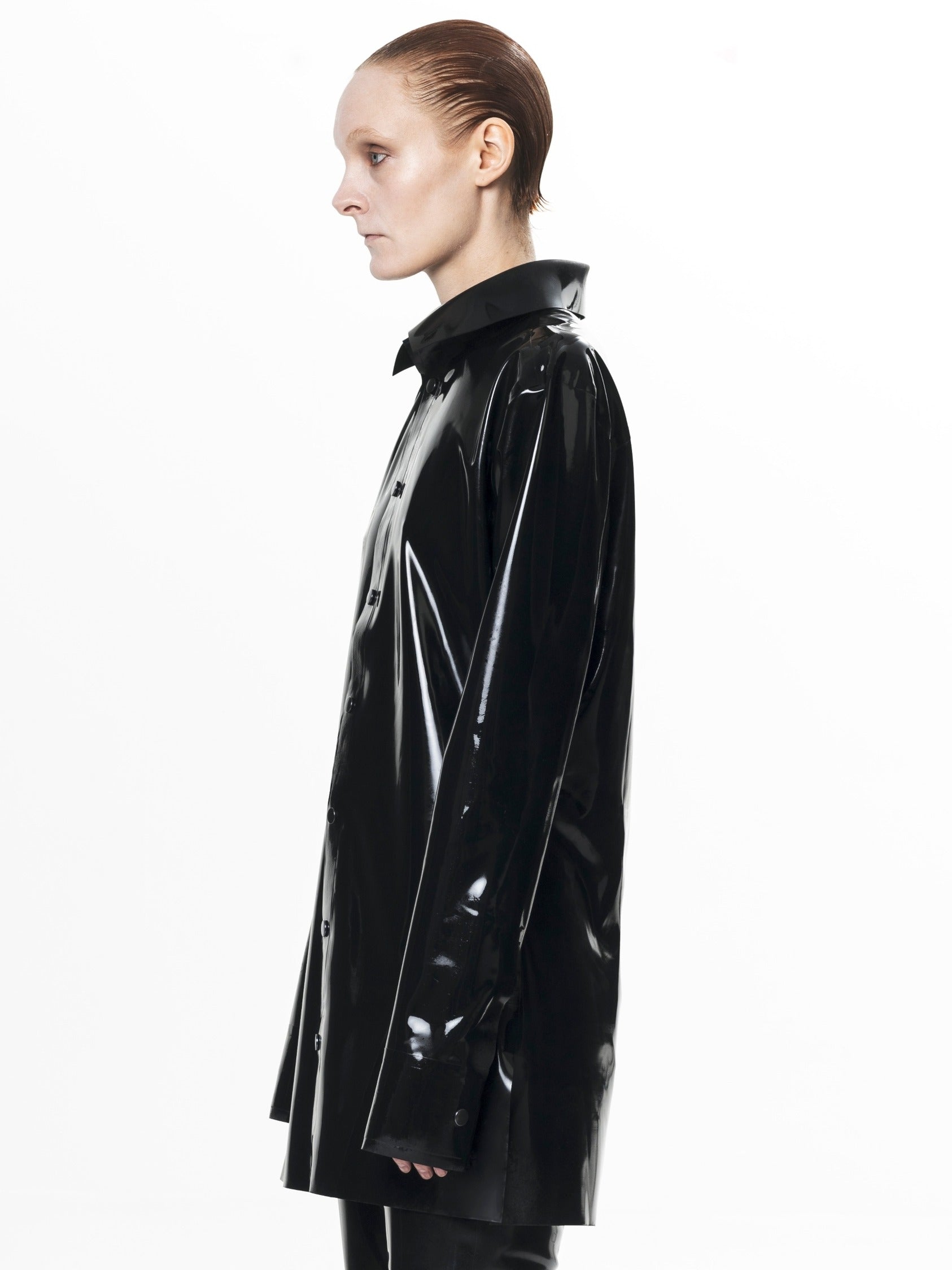 Signature latex shirt - black