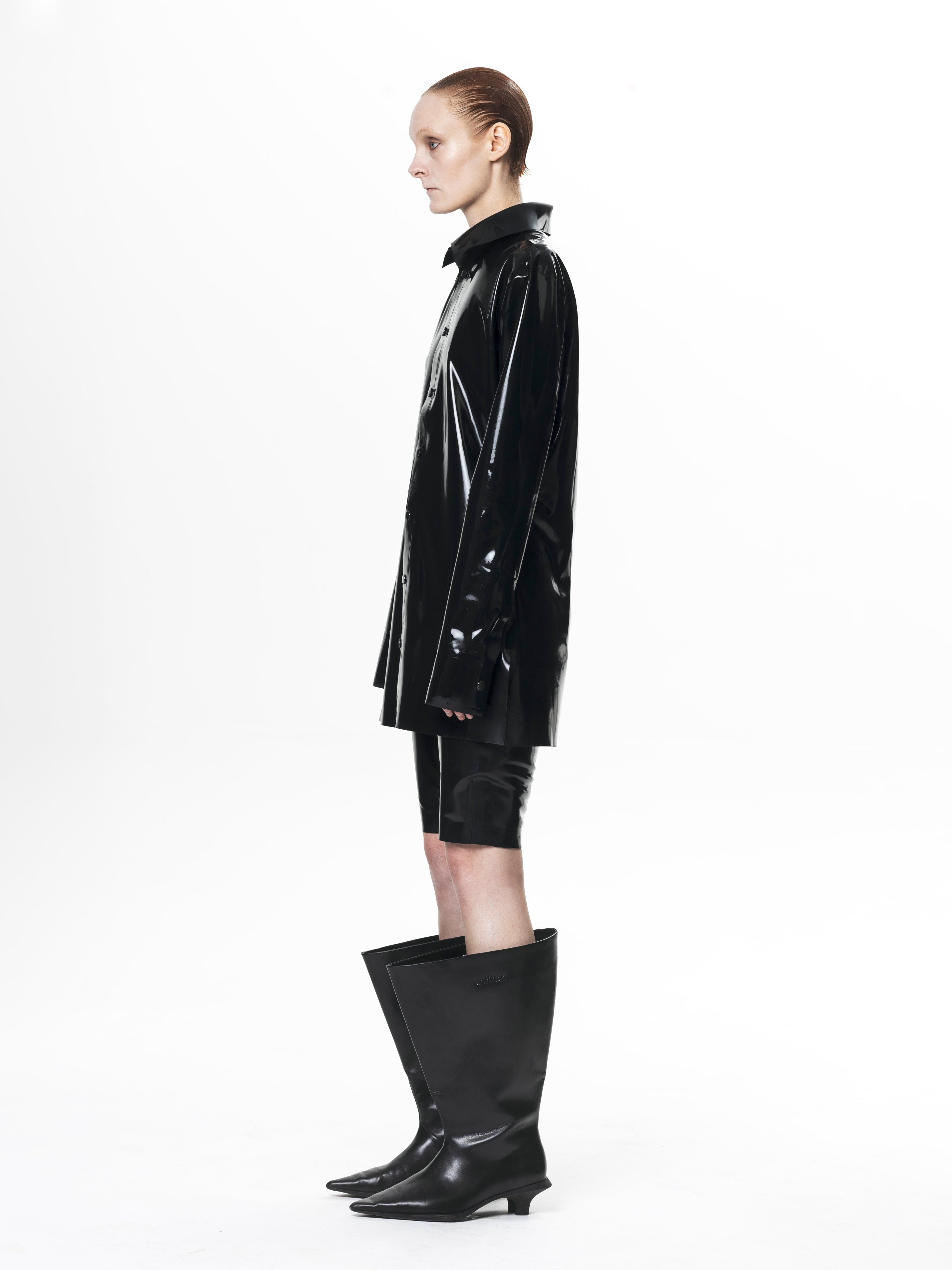 Signature latex shirt - black