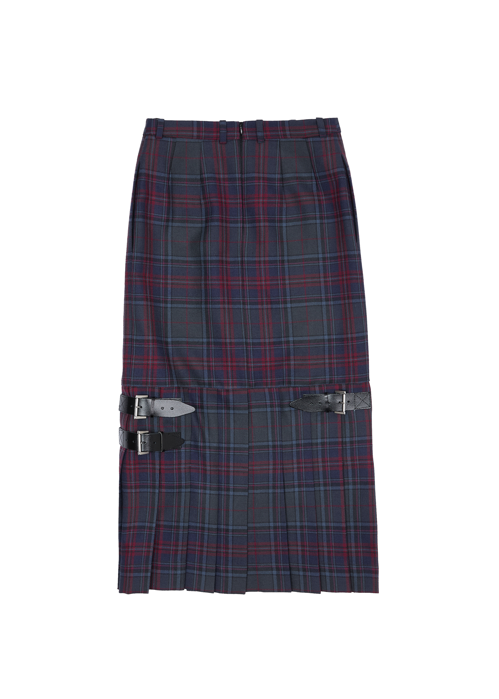 Convex skirt blue tartan