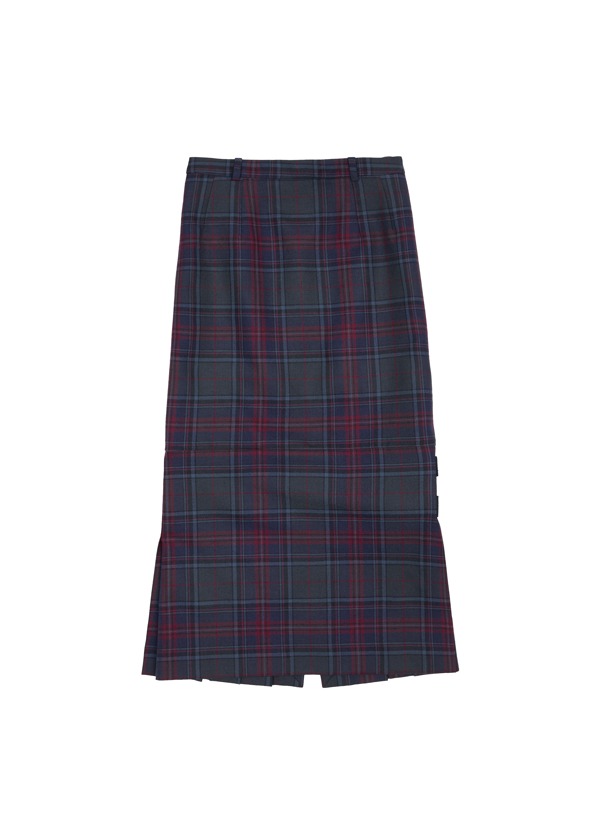 Convex skirt blue tartan