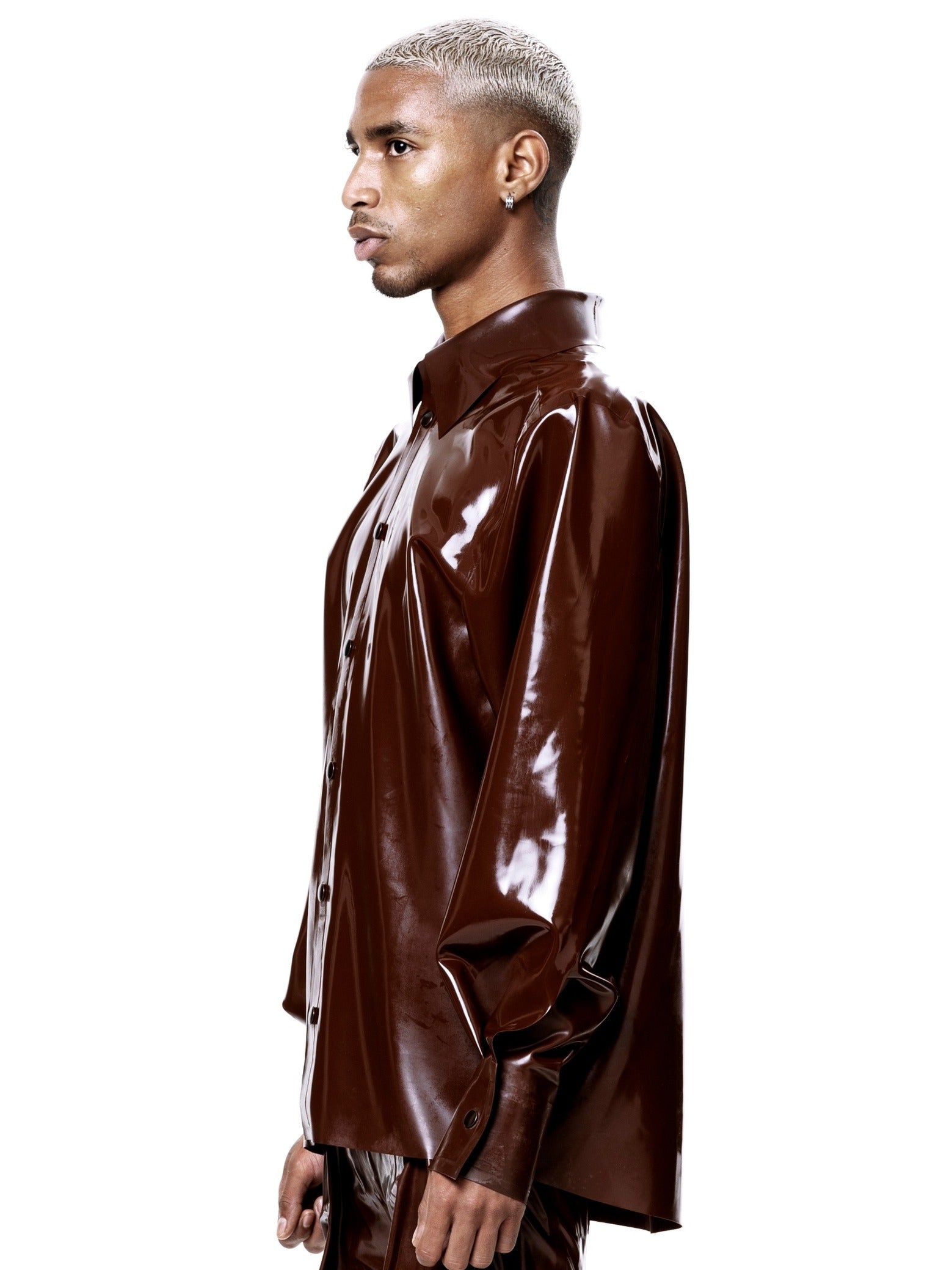 Signature latex shirt - brown