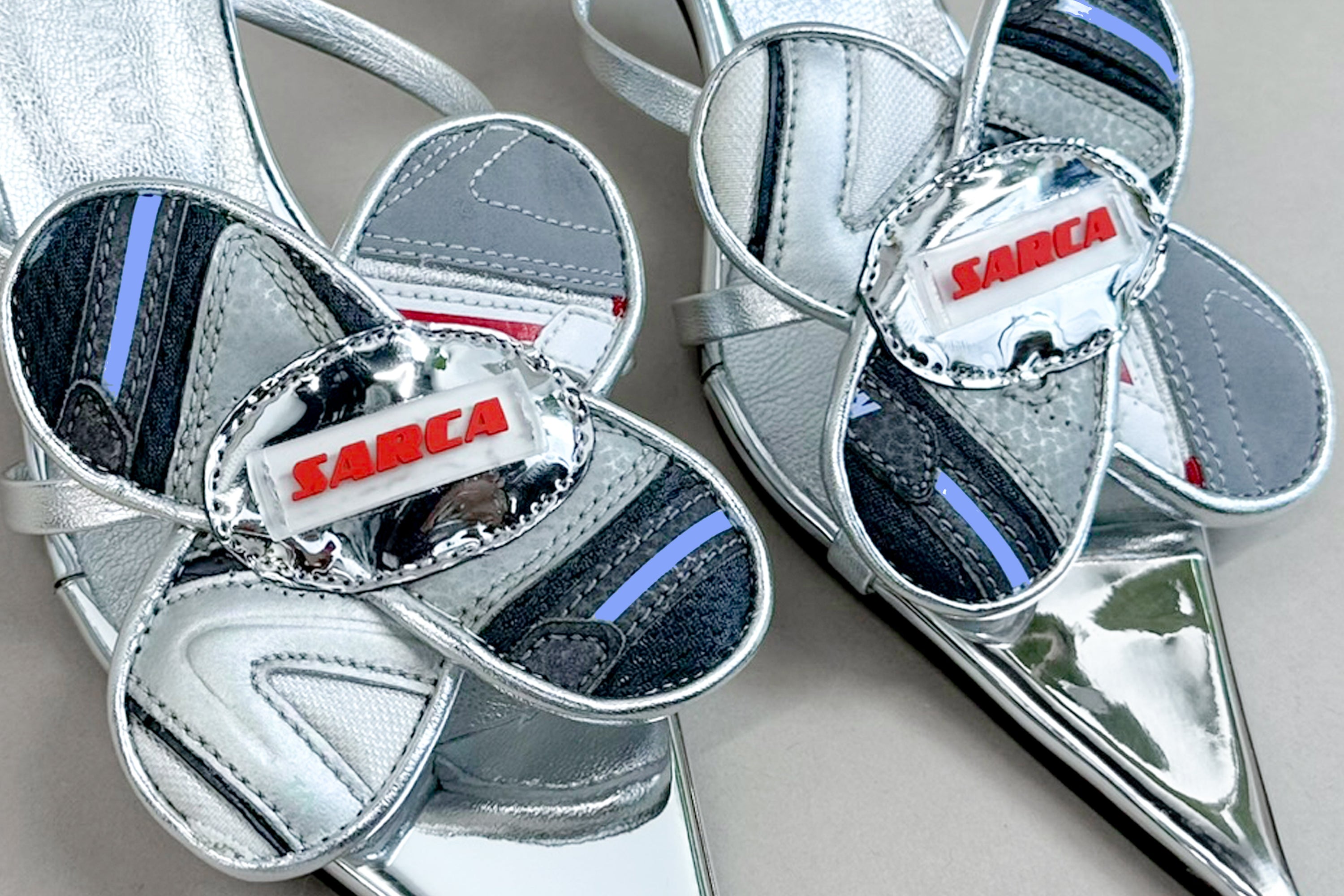 Daisy' silver upcycled sandal