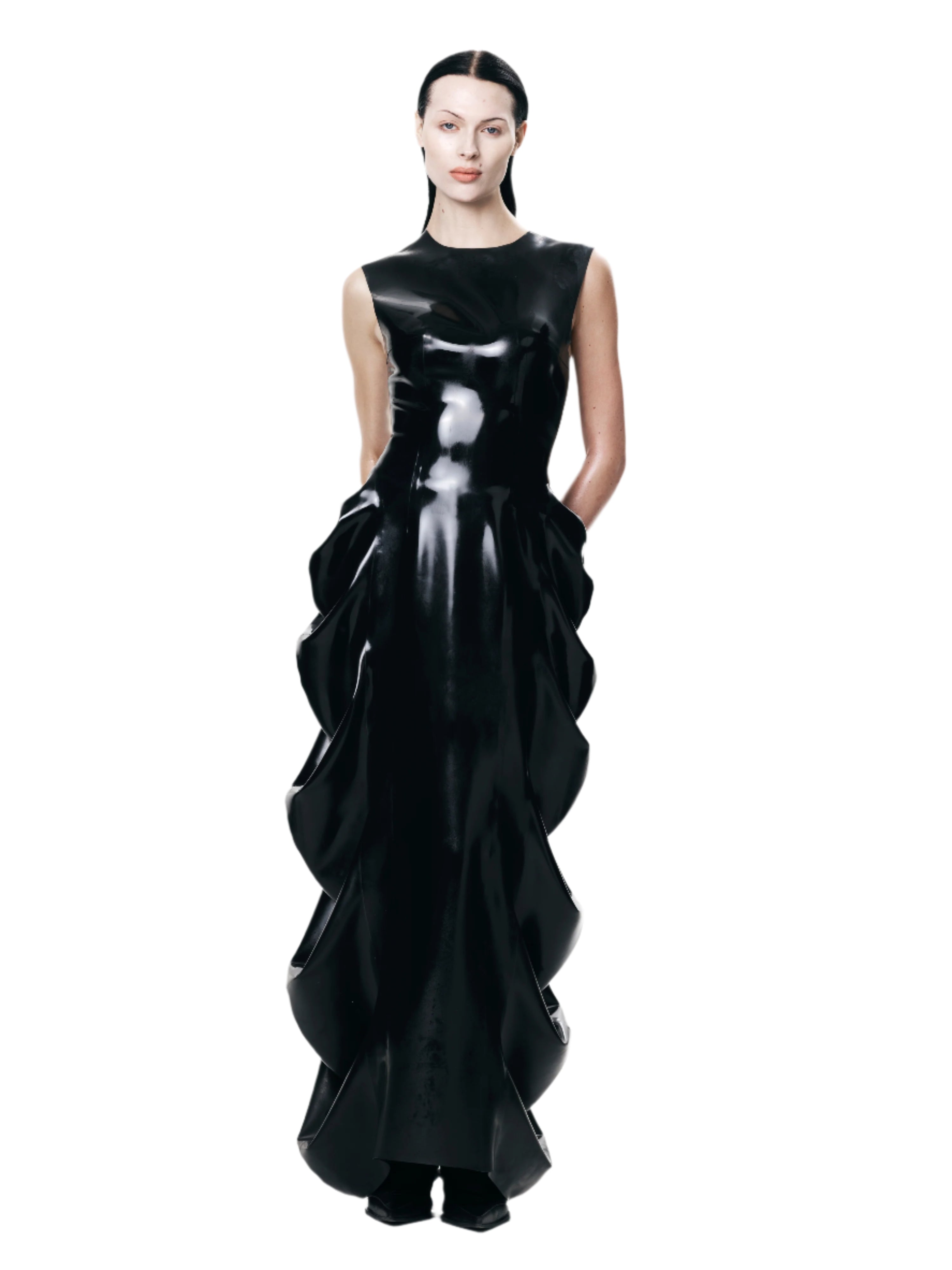 Deflated latex dress