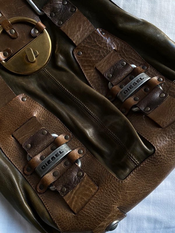 Diesel leather maxi bag