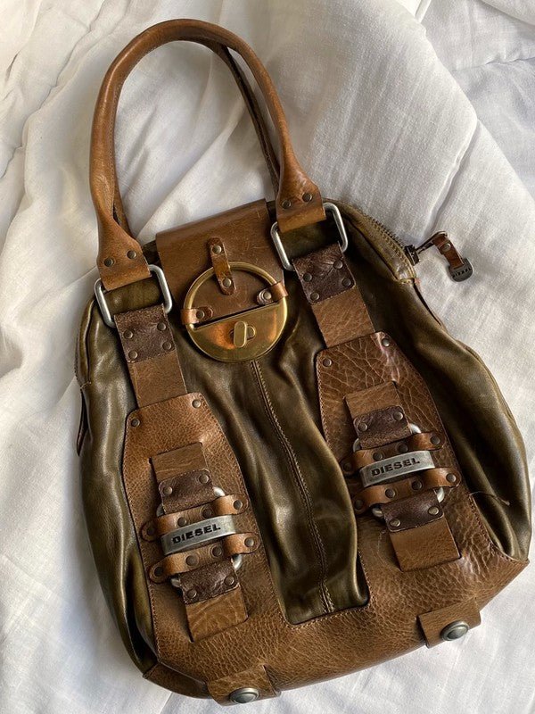 Diesel leather maxi bag