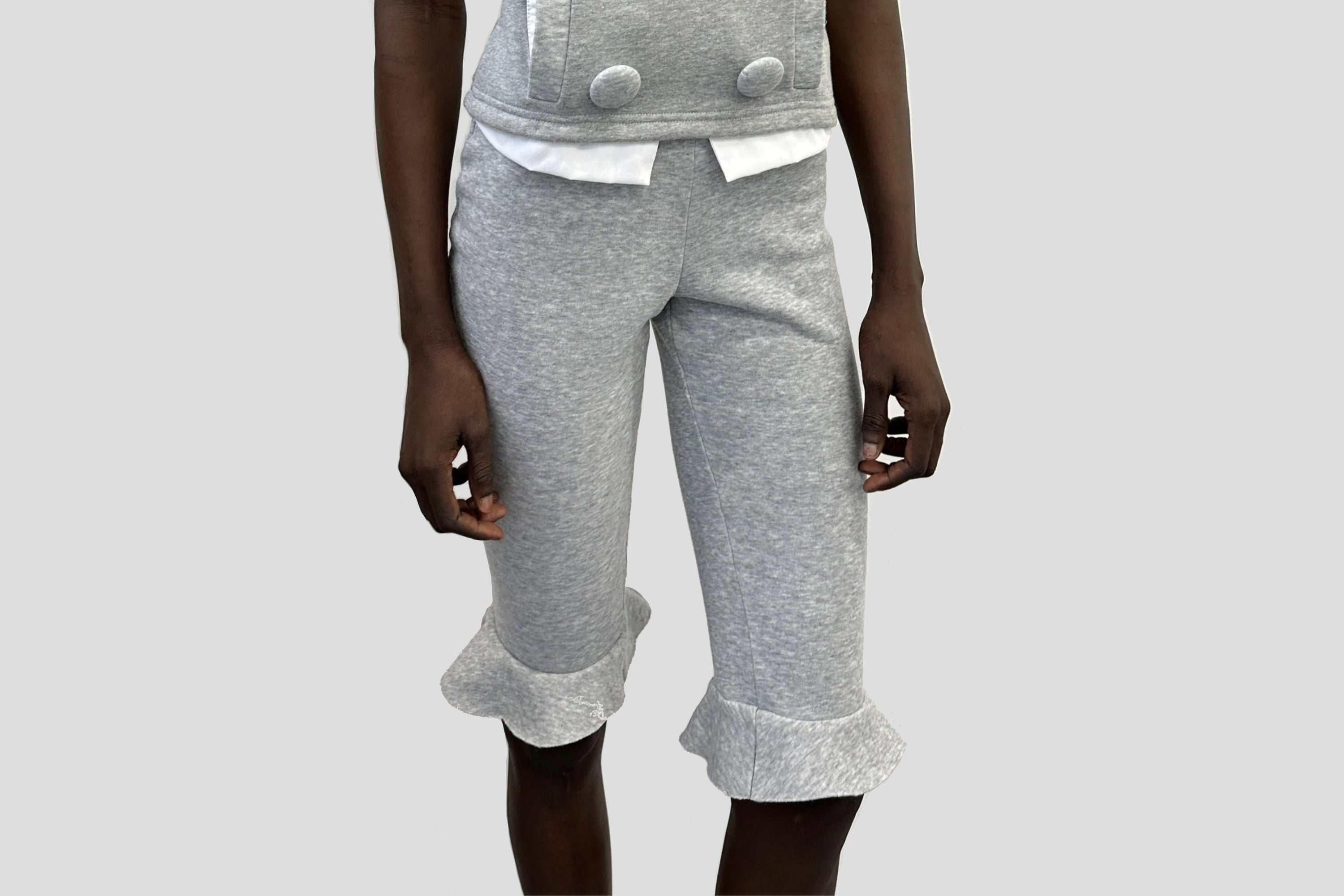Grey jersey capri trousers