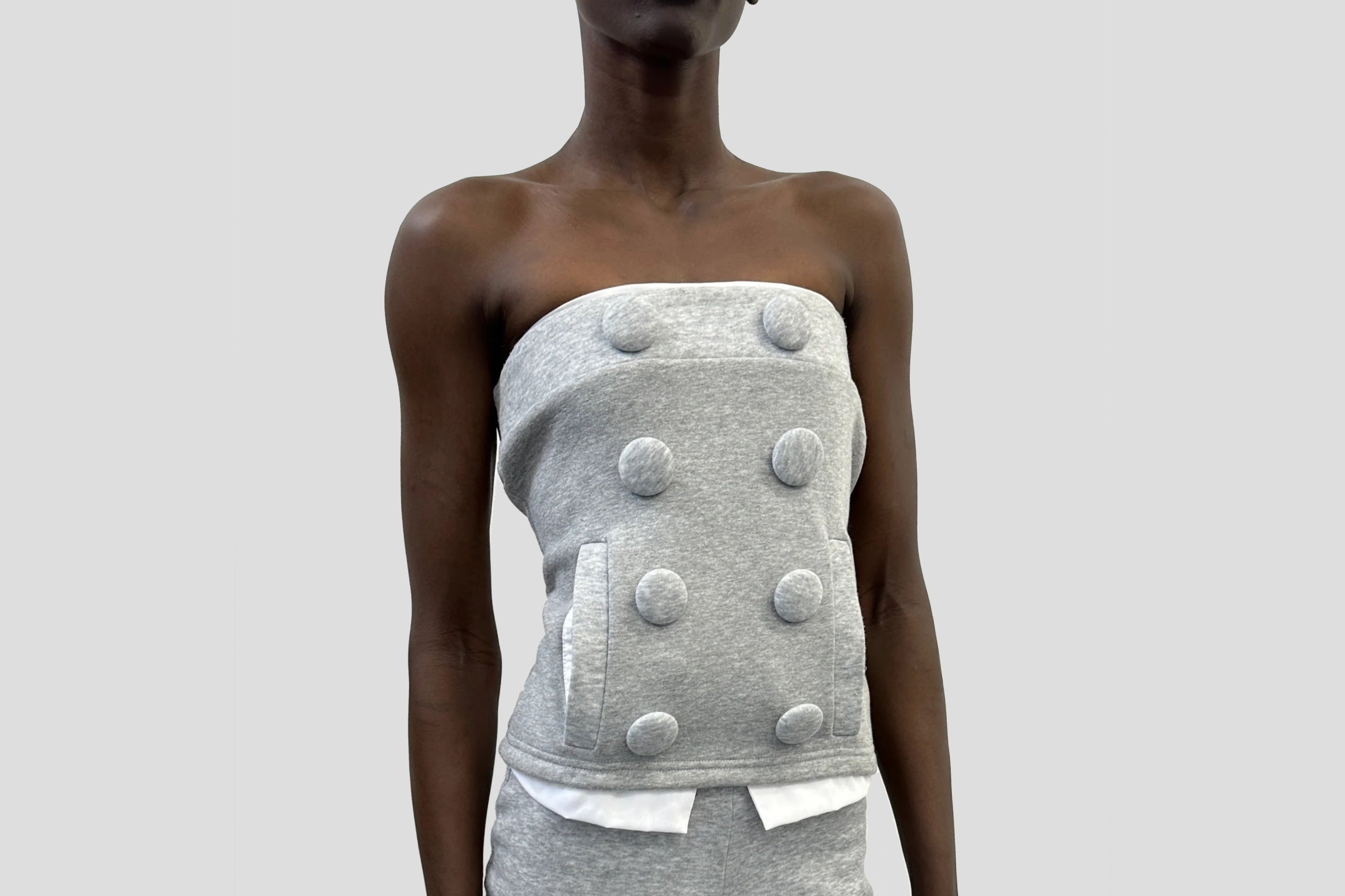 Grey jersey top