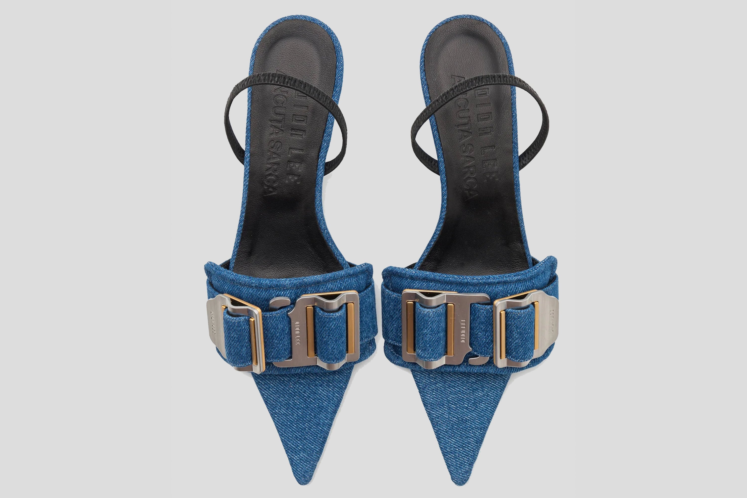 Dion lee x ancuta sarca denim mule kitten heel'