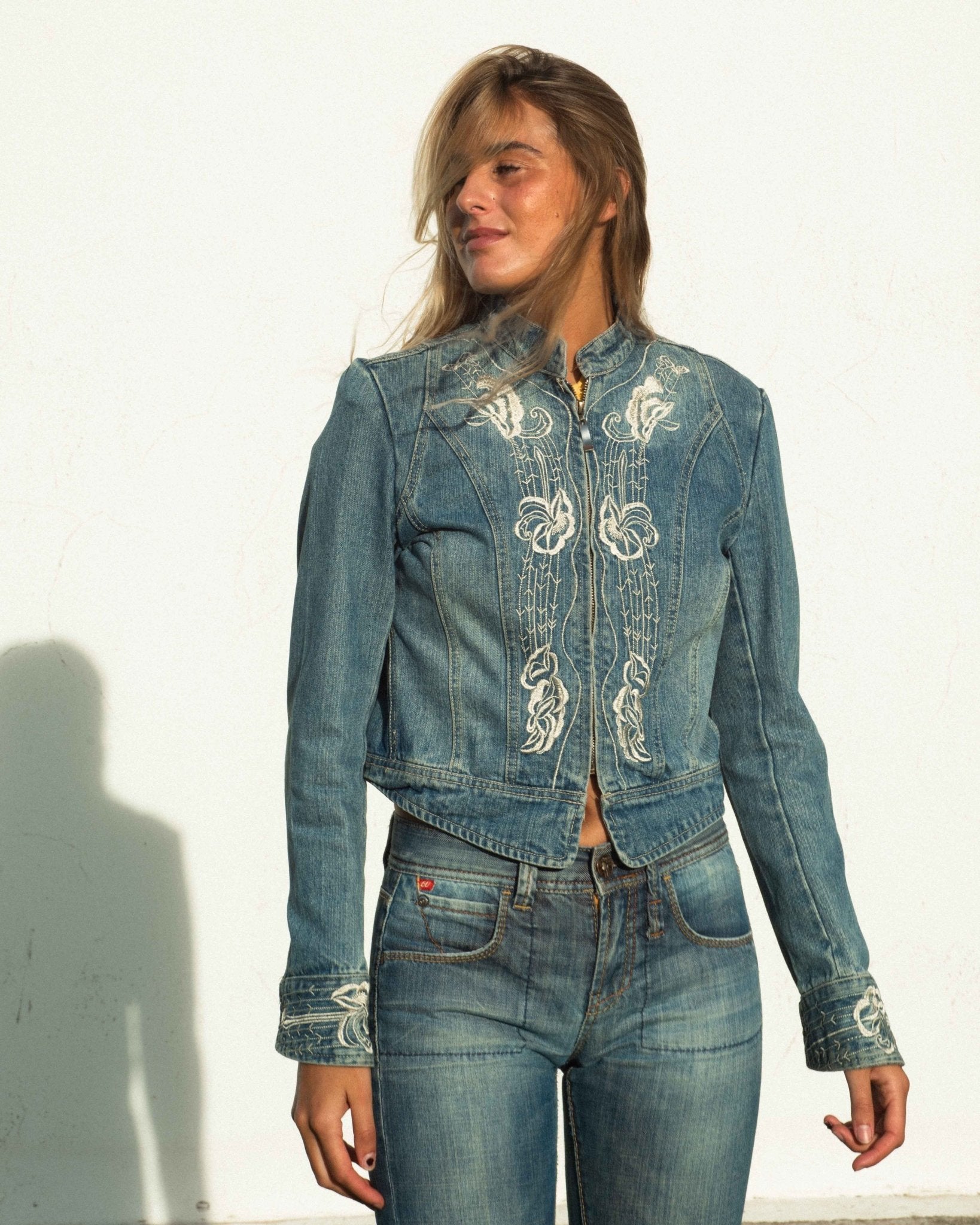 Embroidered denim jacket