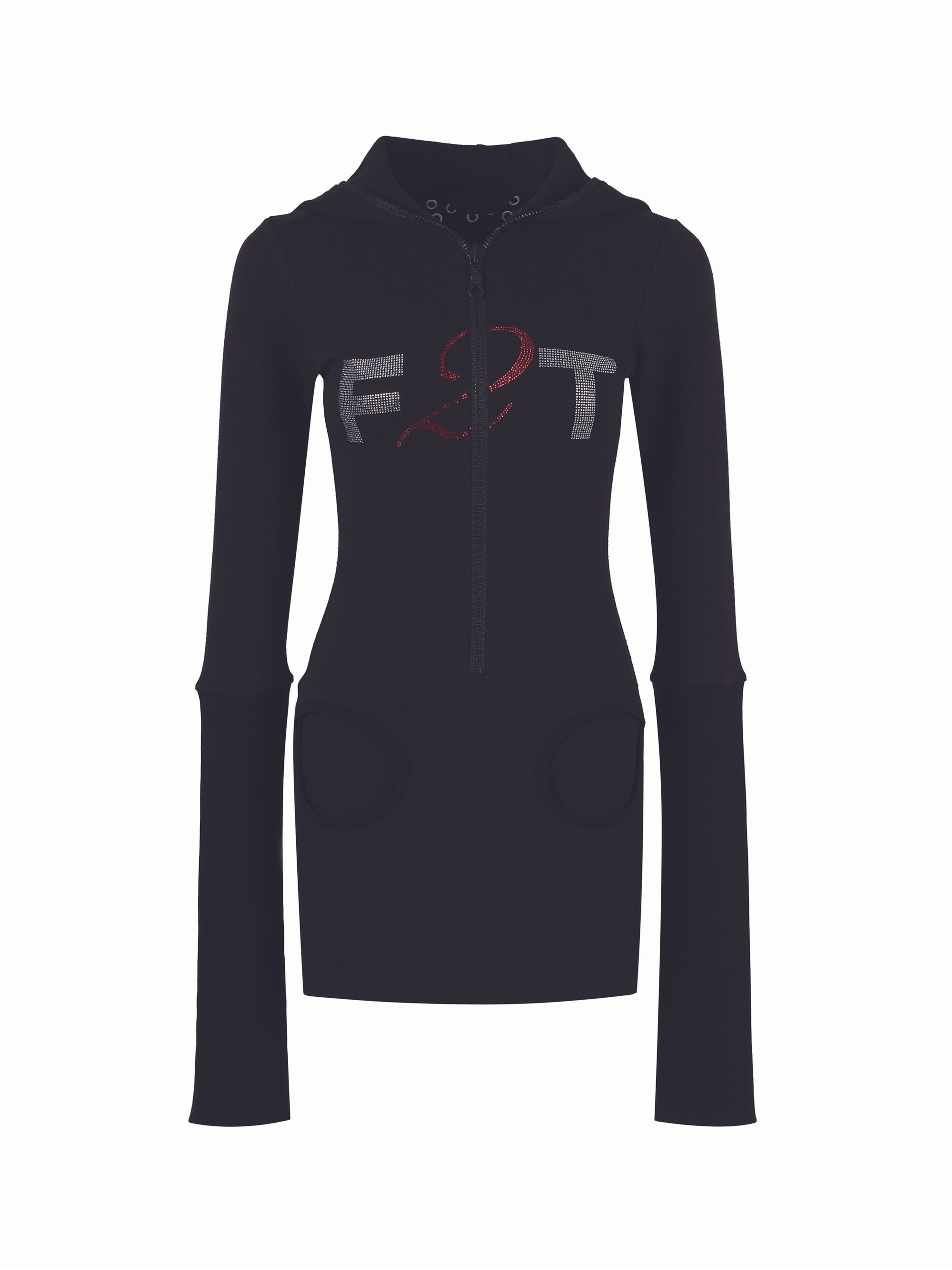Free 2 talk- zip up dress-bk