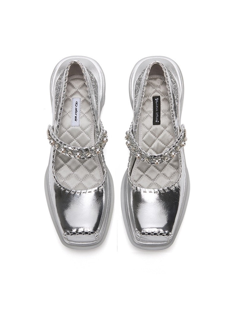 Silver ballet sneakers fw24