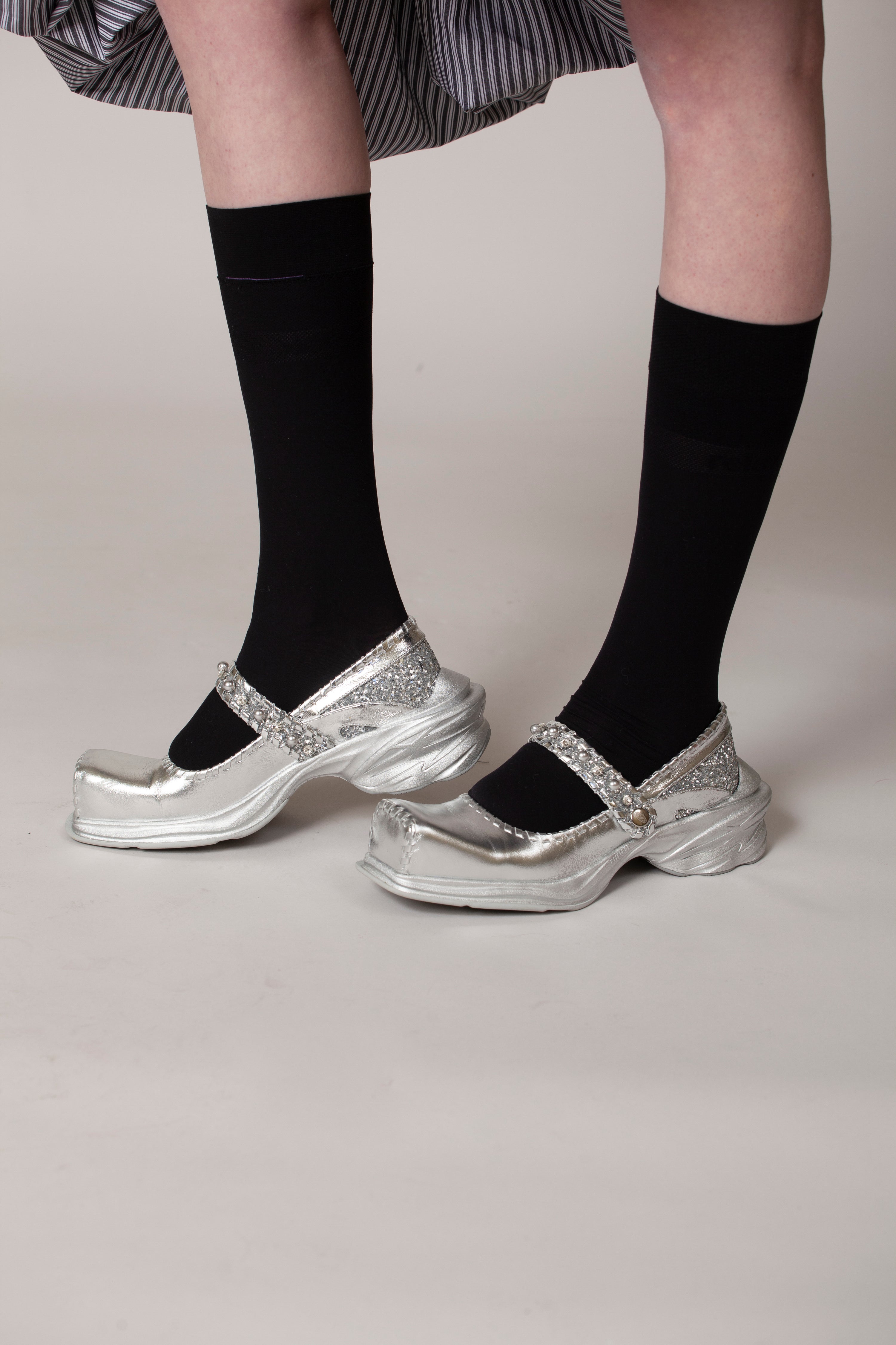 Silver ballet sneakers fw24